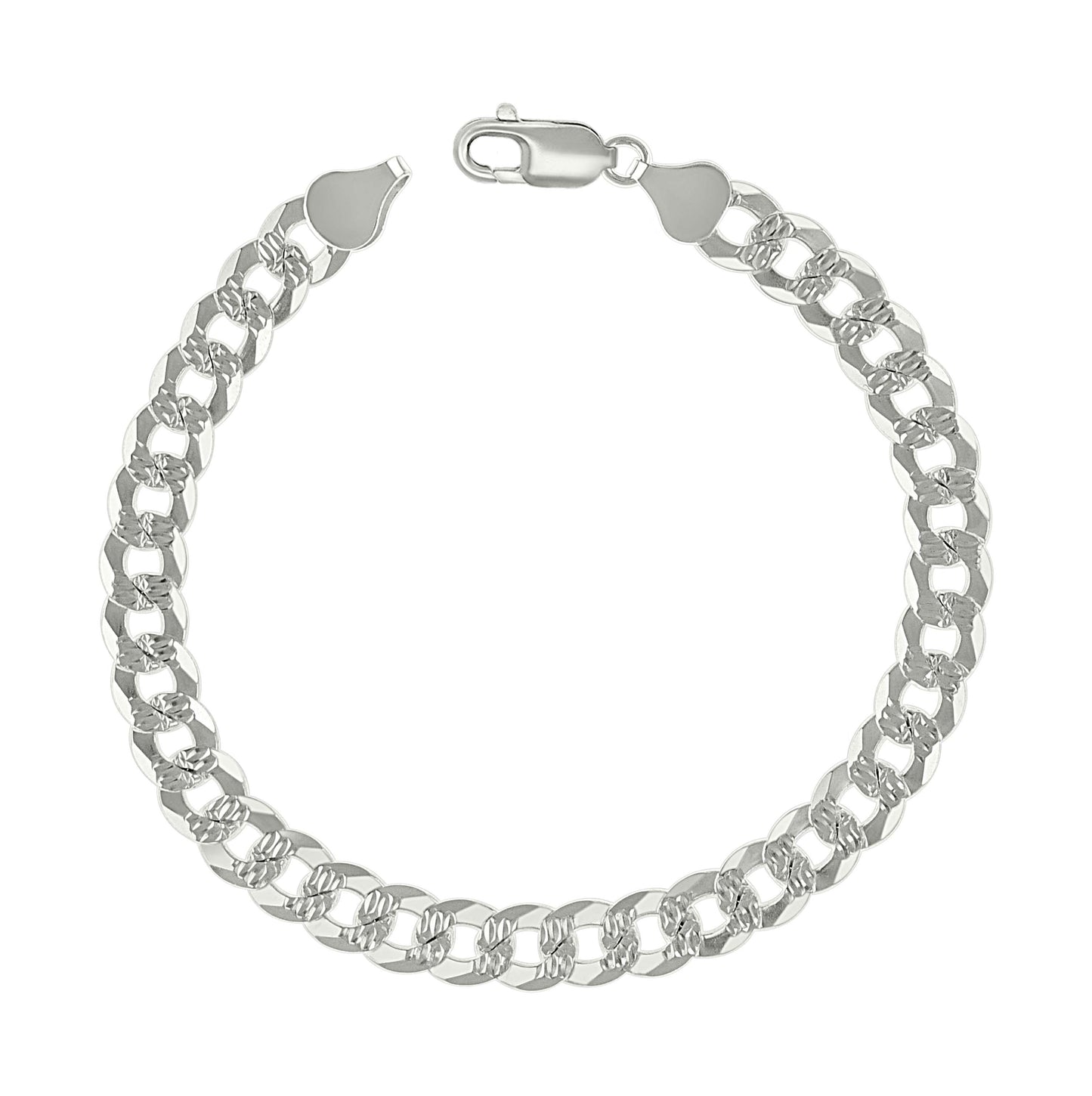 Sterling Silver Solid Pave Super Flat Cuban Chain