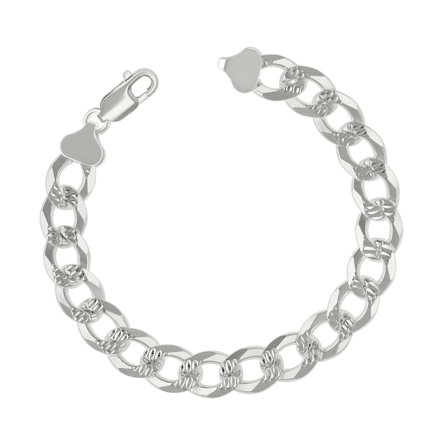 Sterling Silver Solid Pave Super Flat Cuban Chain