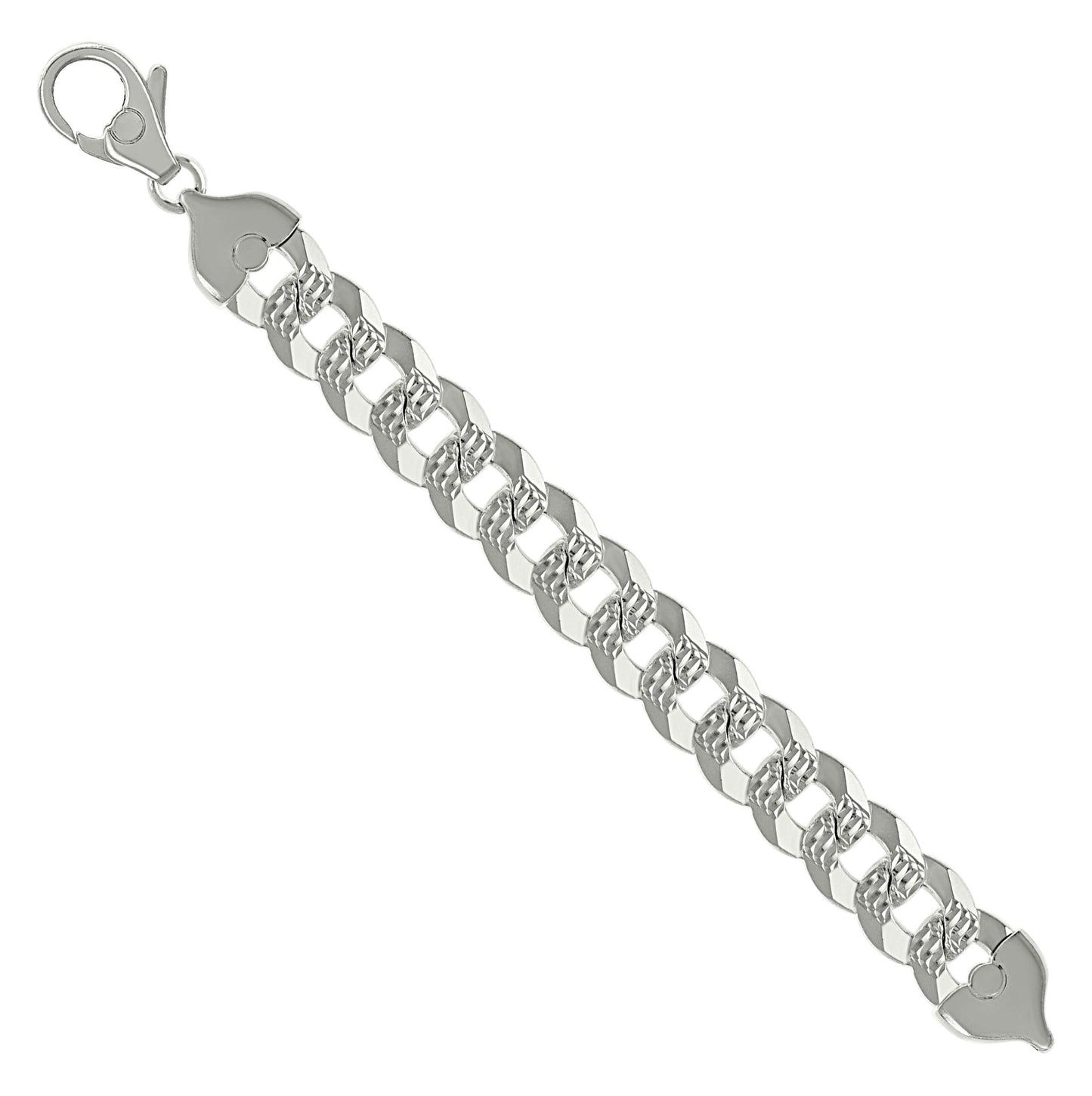 Sterling Silver Solid Pave Super Flat Cuban Chain