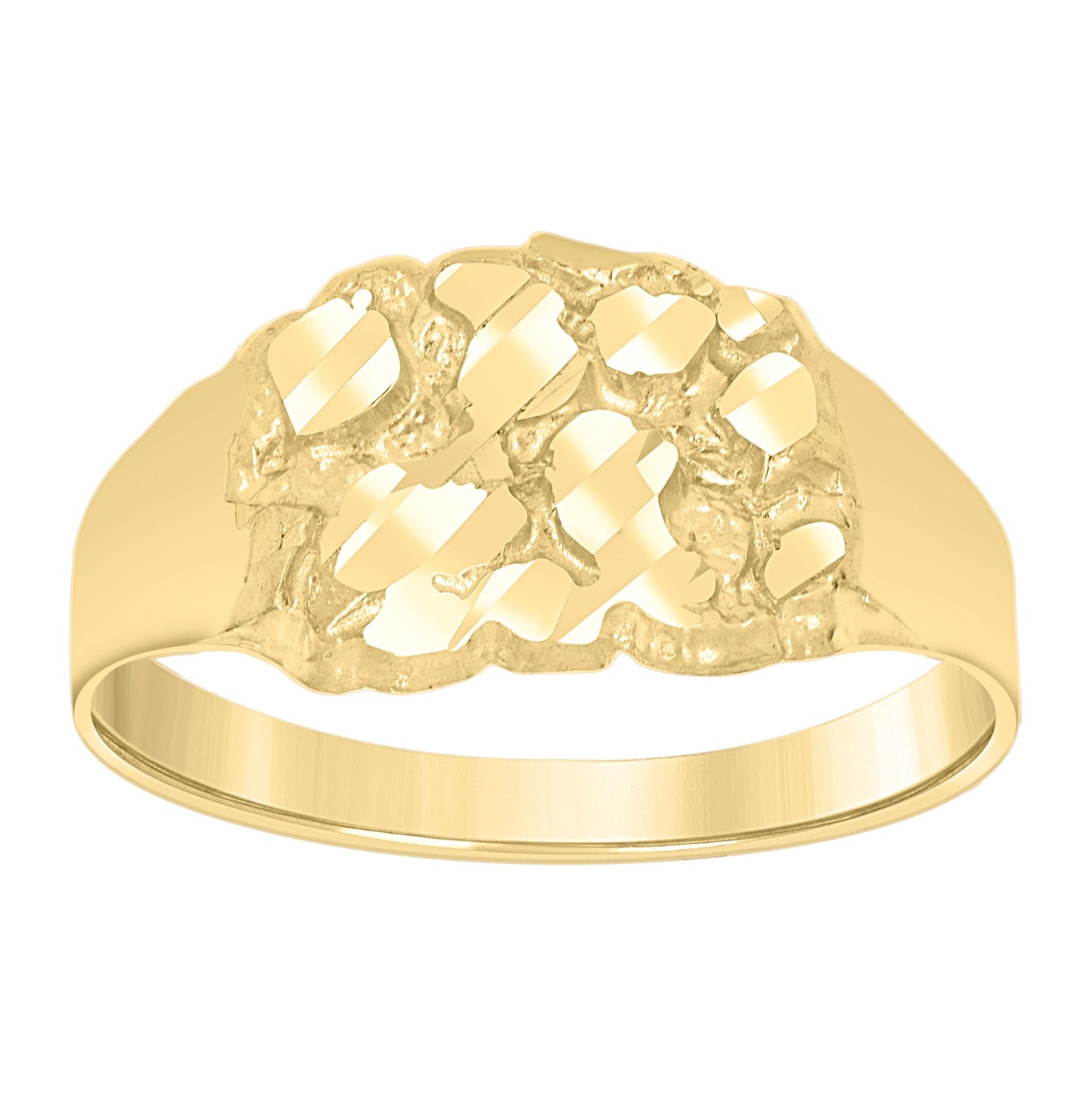 10K Yellow Gold Womens Nugget Fashion Ring Size 5