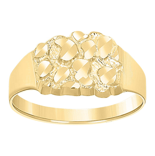 10K Yellow Gold Womens Nugget Fashion Ring Size 6