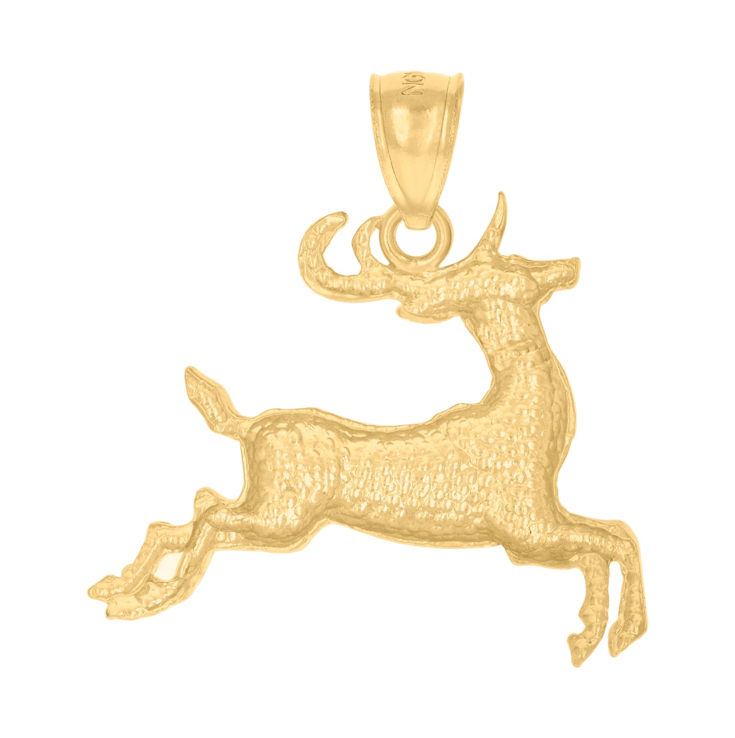 10K Yellow Gold Womens Mens Unisex Deer Animal Charm Pendant