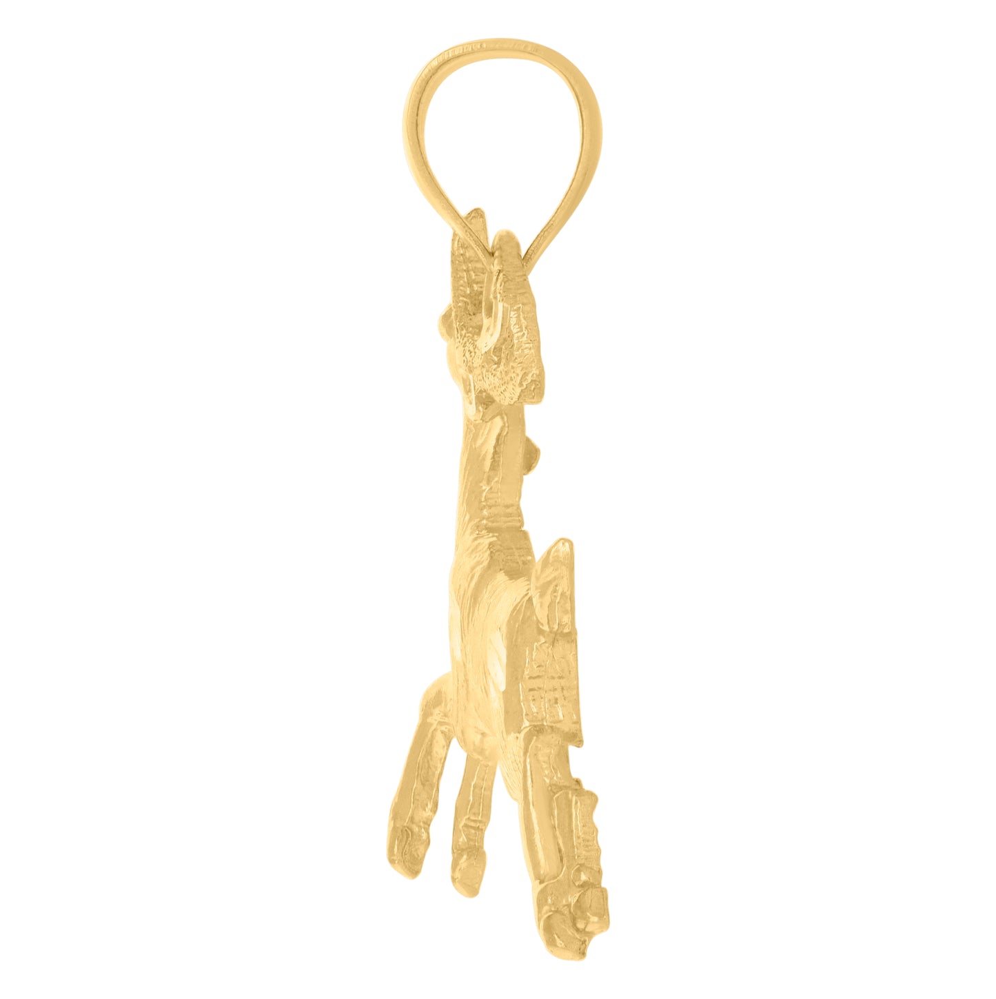 10K Yellow Gold Womens Mens Unisex Deer Animal Charm Pendant