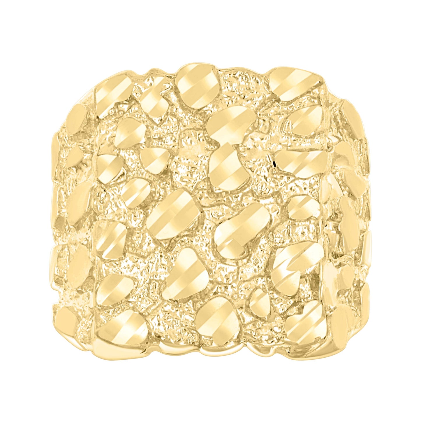 10K Yellow Gold Mens Nugget Fashion Ring Size 11