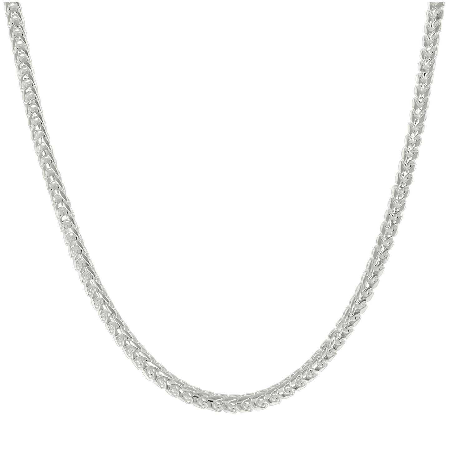 Sterling Silver Or Rhodium Plated Solid Franco Chain