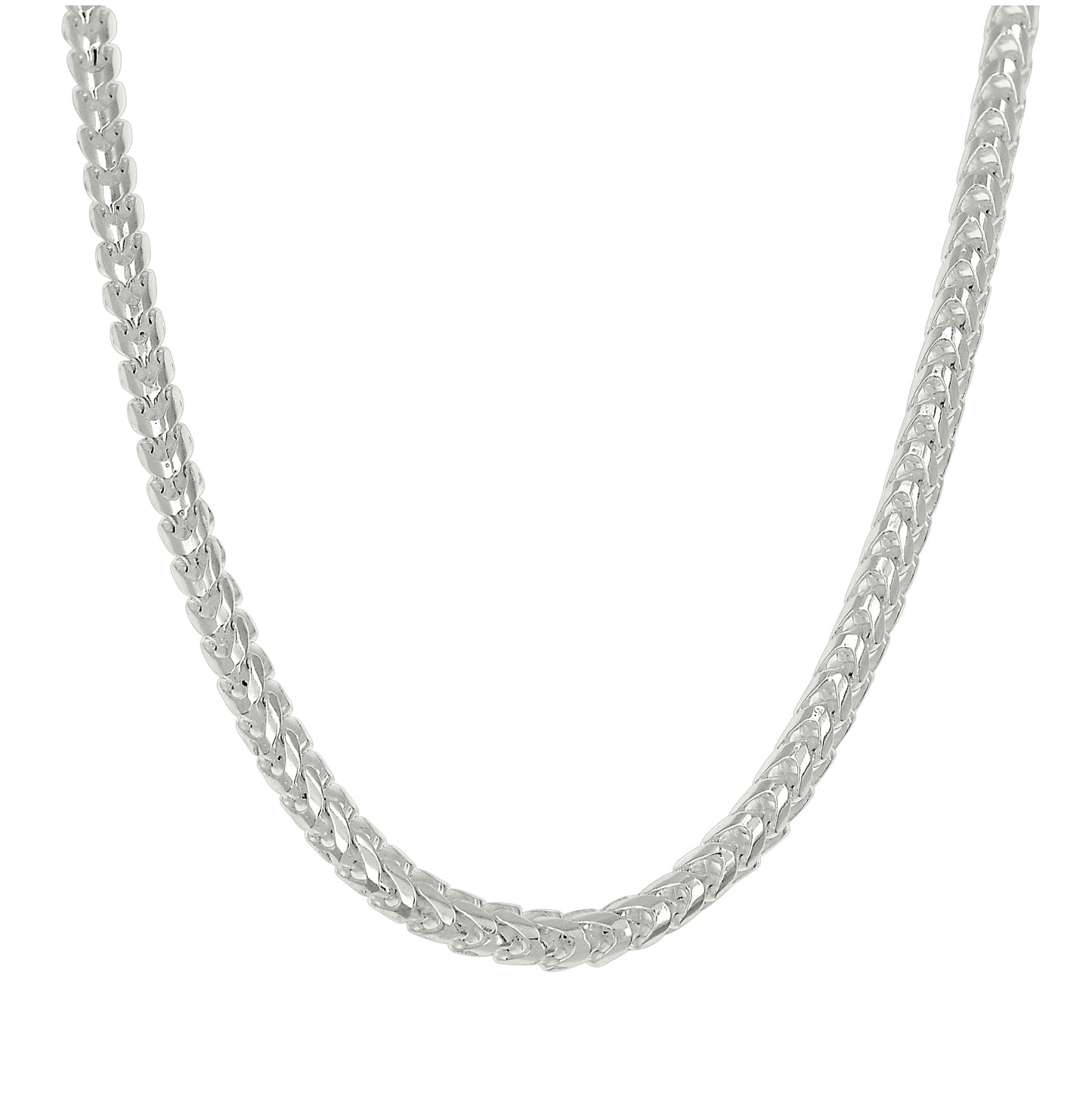 Sterling Silver Or Rhodium Plated Solid Franco Chain