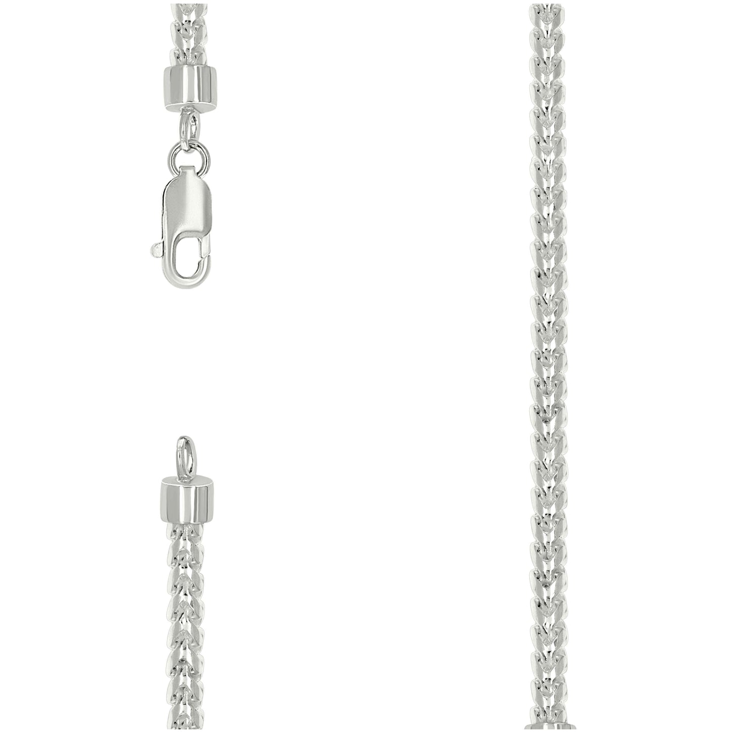 Sterling Silver Or Rhodium Plated Solid Franco Chain
