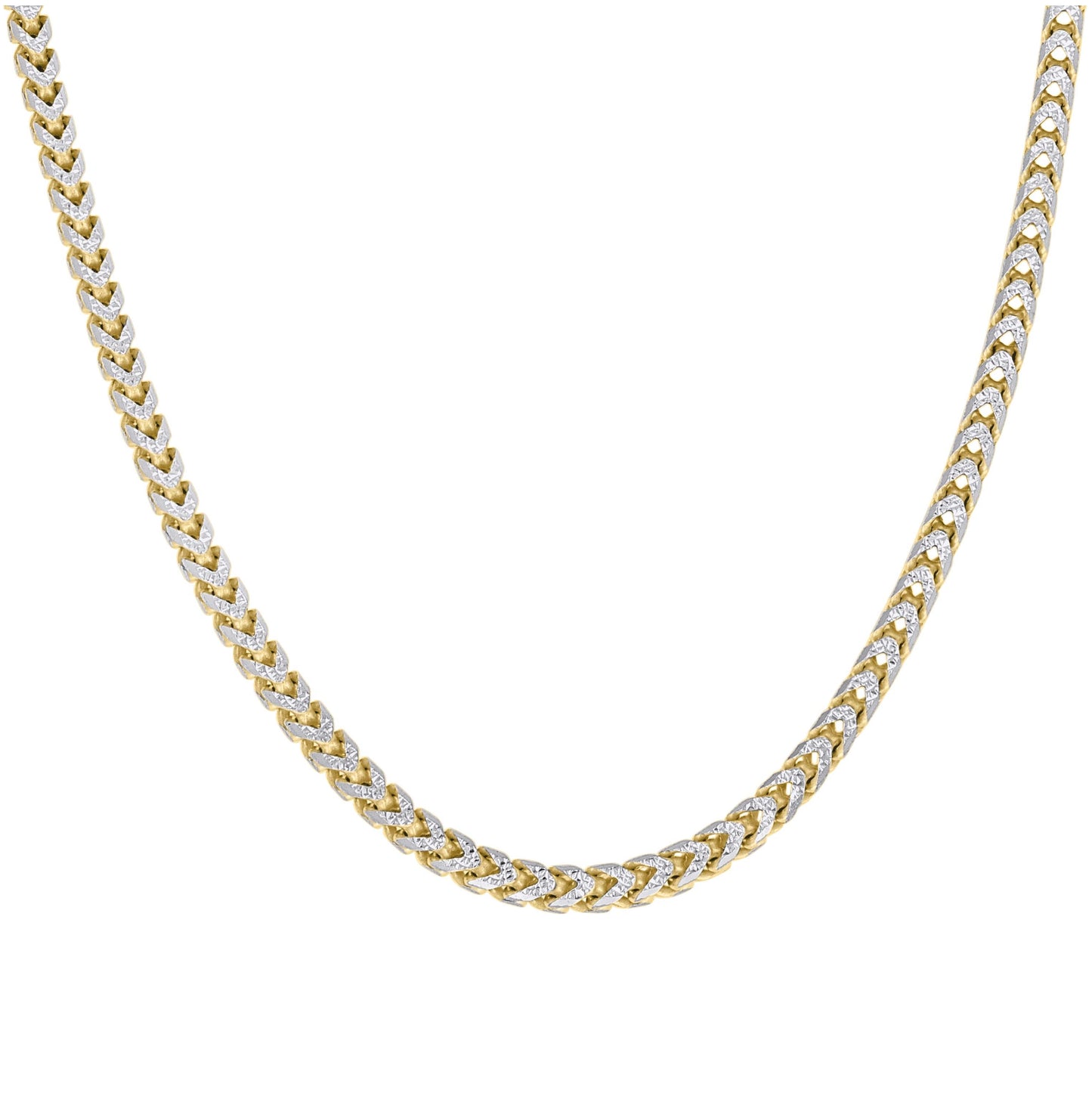 Sterling Silver Yellow-Tone Or Rose Tone Or Two Tone Solid Franco Chain