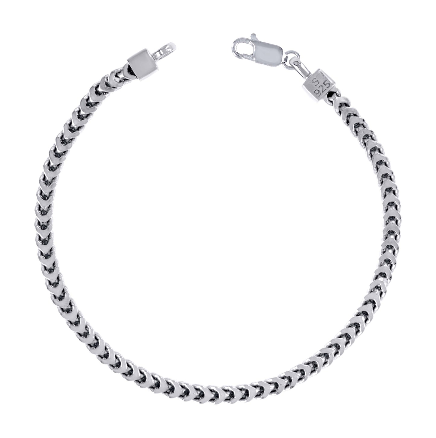 Sterling Silver Or Rhodium Plated Hollow Franco Chain