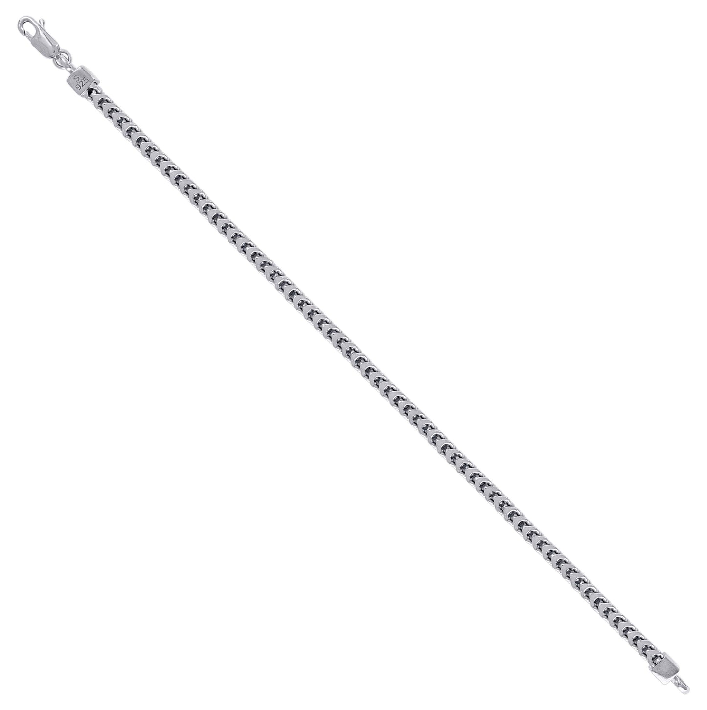 Sterling Silver Or Rhodium Plated Hollow Franco Chain