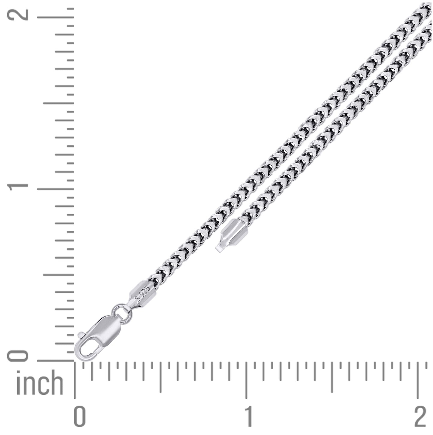Sterling Silver Or Rhodium Plated Hollow Franco Chain