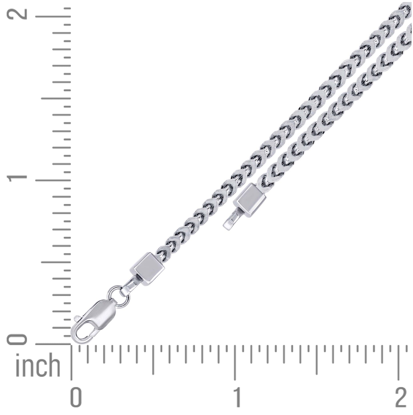 Sterling Silver Or Rhodium Plated Hollow Franco Chain