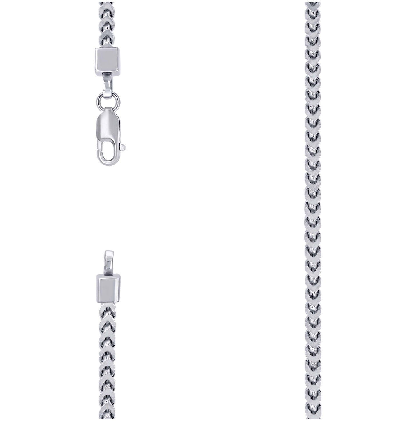 Sterling Silver Or Rhodium Plated Hollow Franco Chain