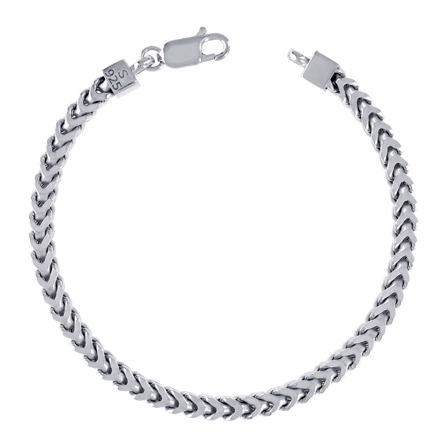Sterling Silver Or Rhodium Plated Hollow Franco Chain