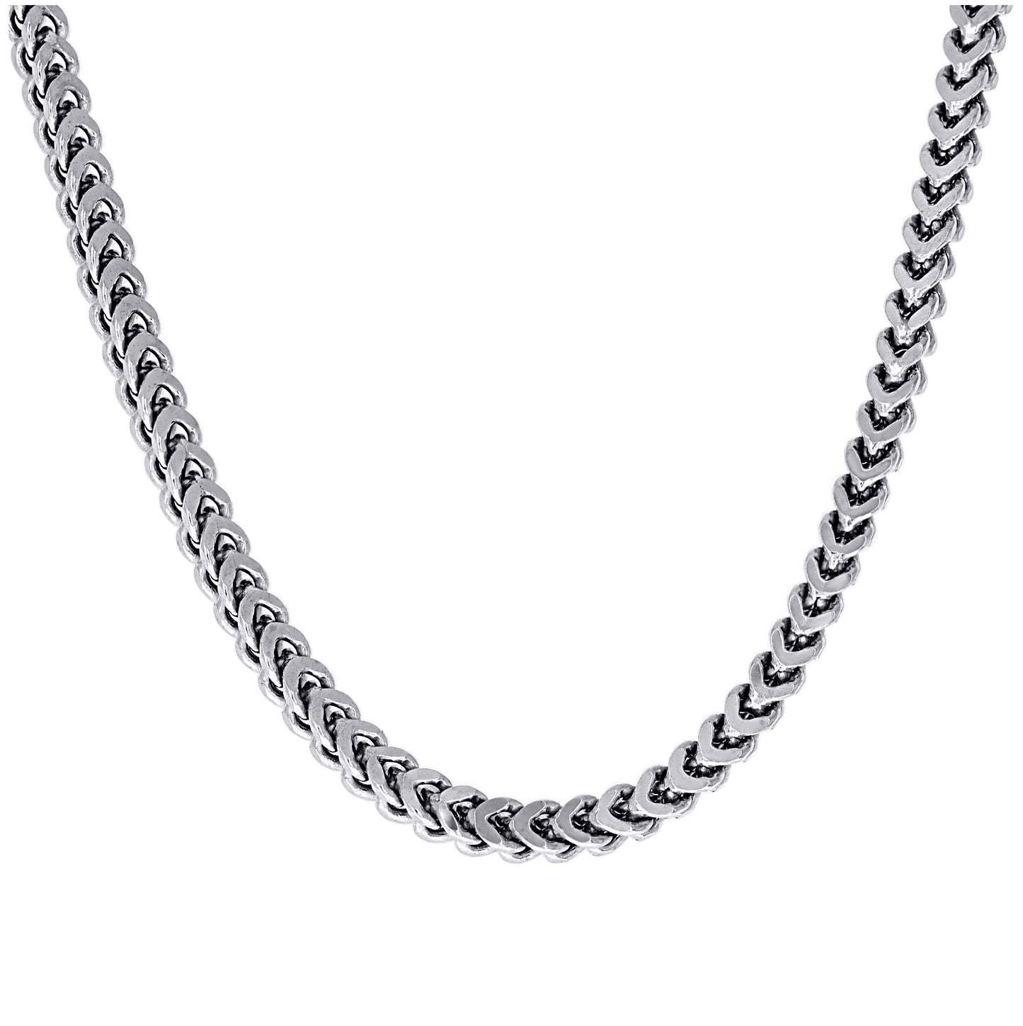 Sterling Silver Or Rhodium Plated Hollow Franco Chain