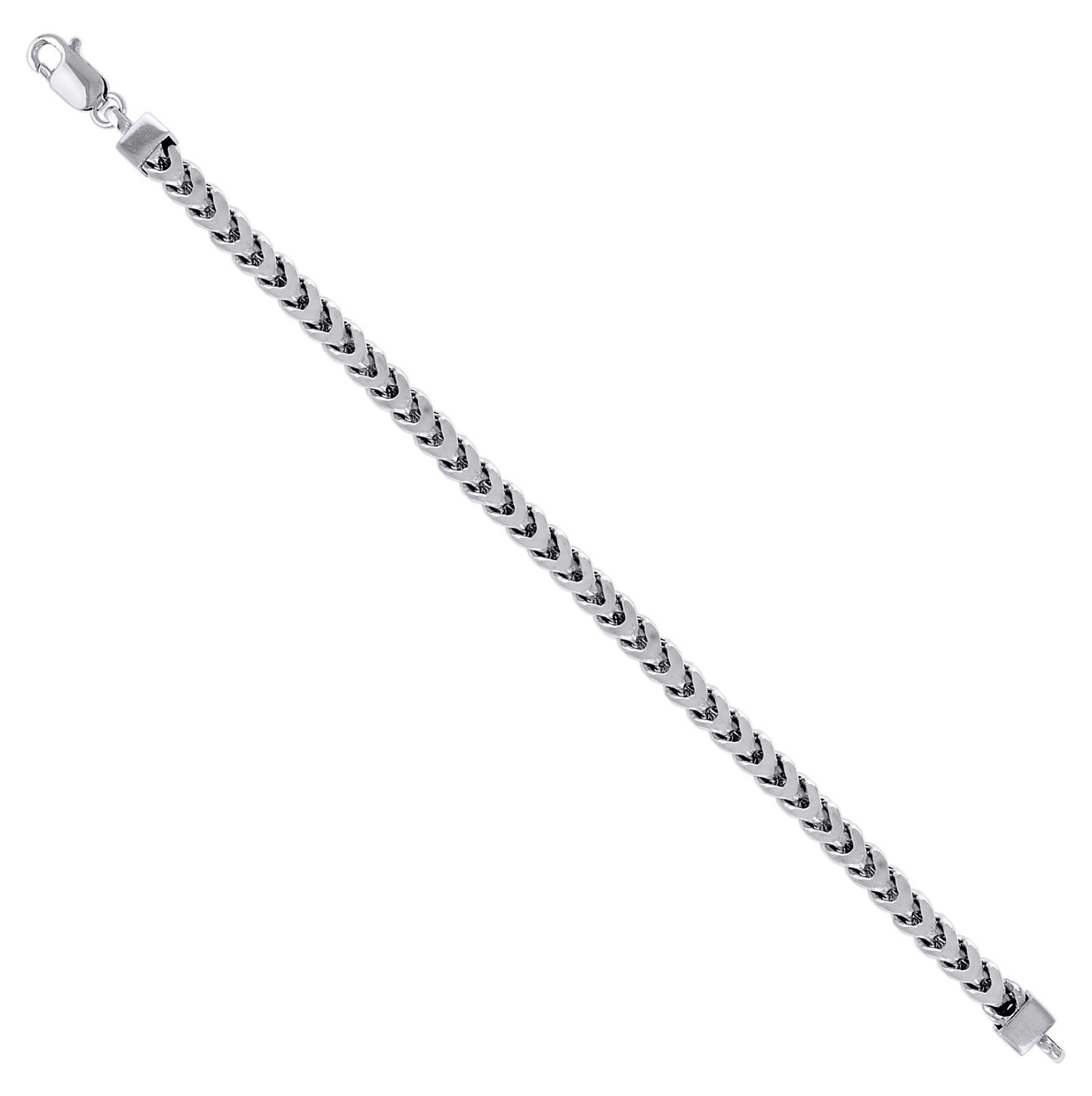 Sterling Silver Or Rhodium Plated Hollow Franco Chain