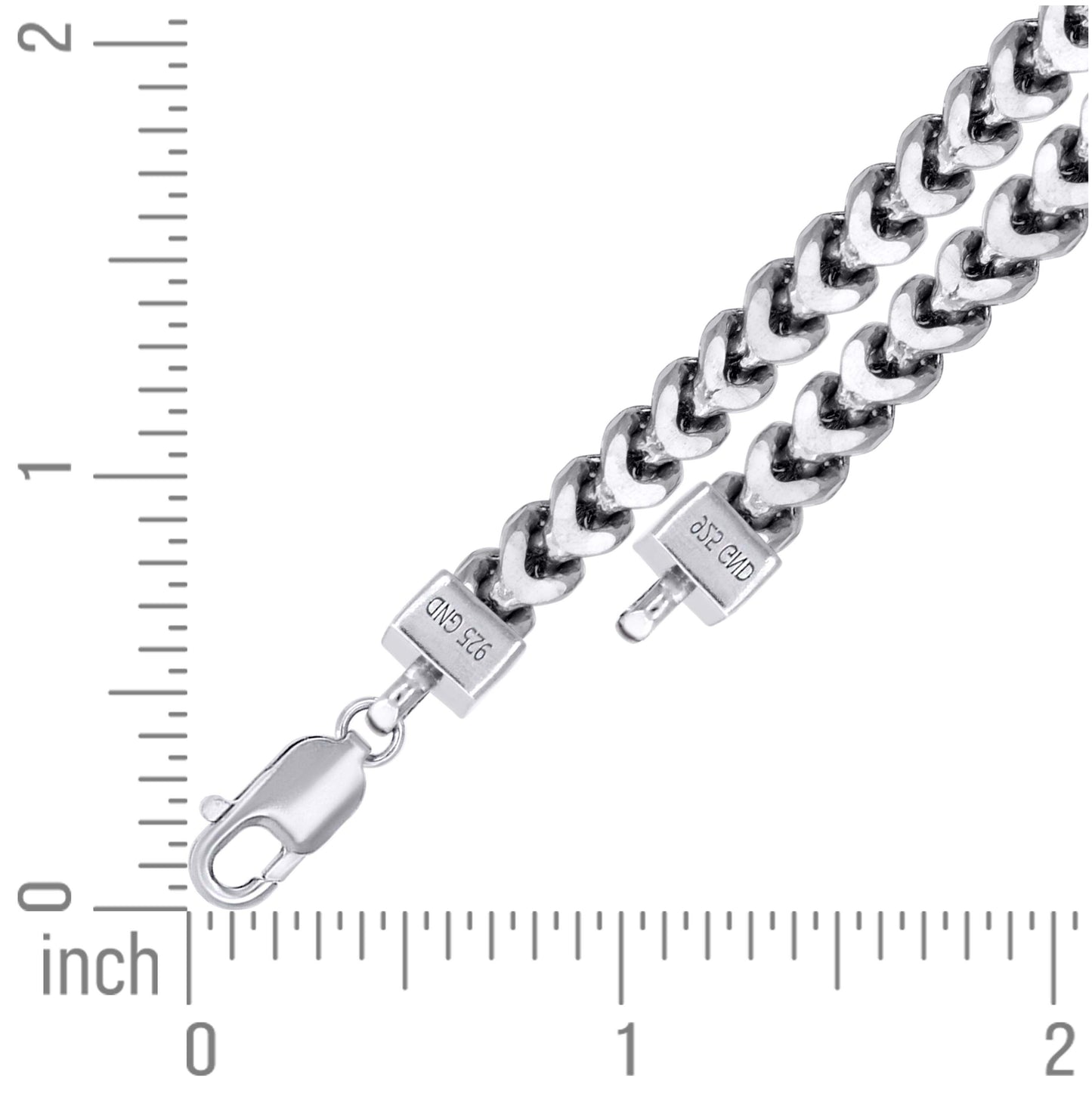 Sterling Silver Or Rhodium Plated Hollow Franco Chain
