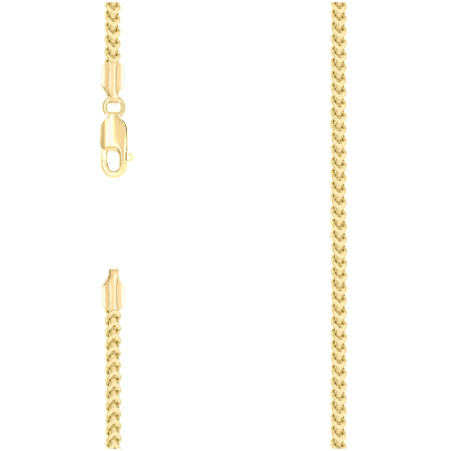 Sterling Silver Rose Tone Or Yellow Tone Hollow Franco Chain