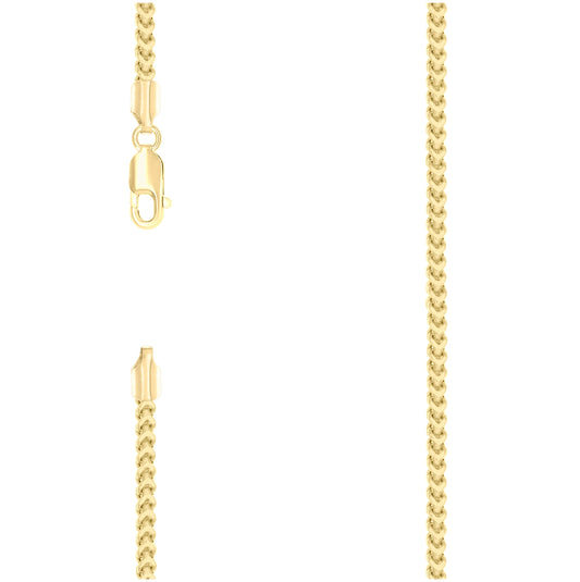 Sterling Silver Rose Tone Or Yellow Tone Hollow Franco Chain