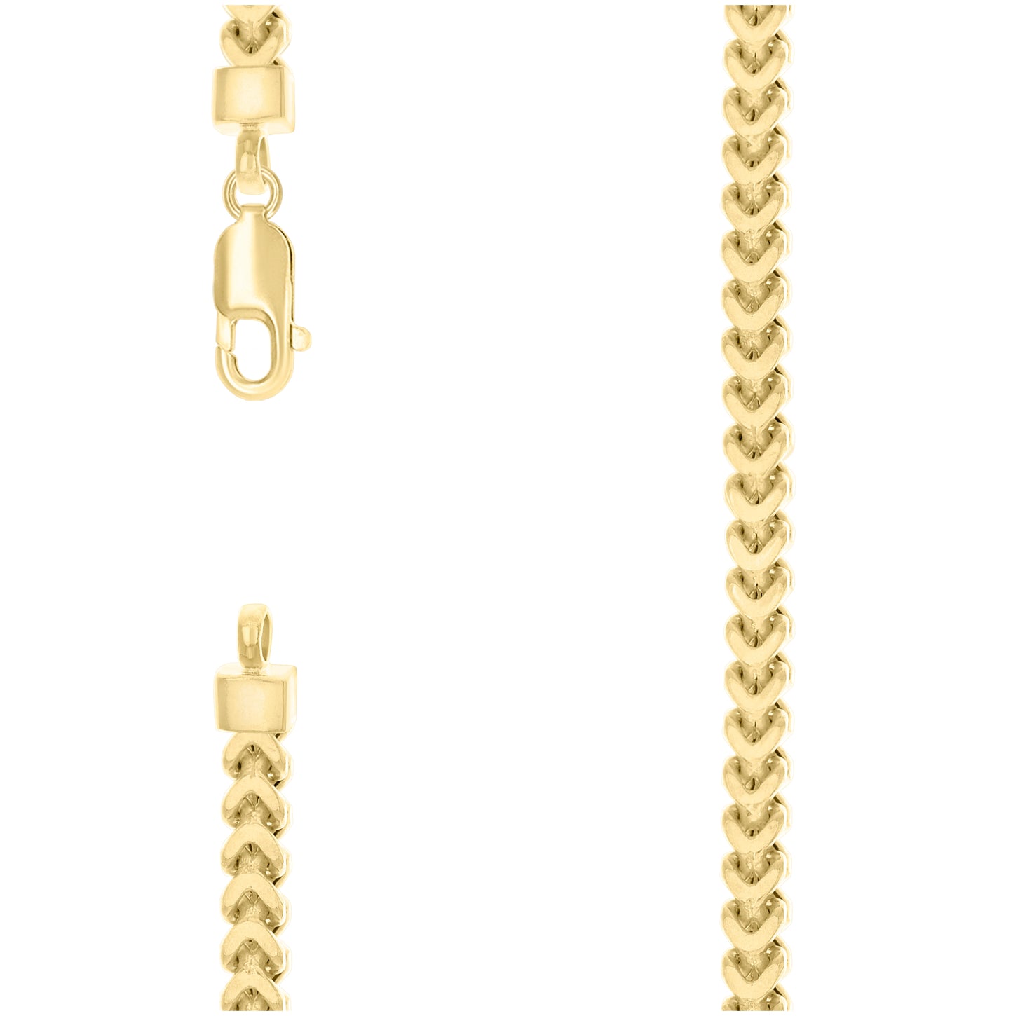 Sterling Silver Rose Tone Or Yellow Tone Hollow Franco Chain