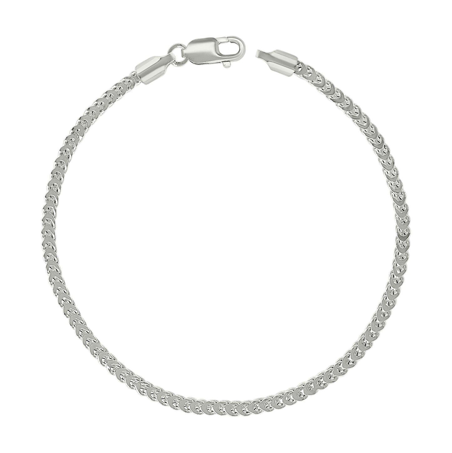 Sterling Silver Or Rhodium Plated Hollow Franco Chain