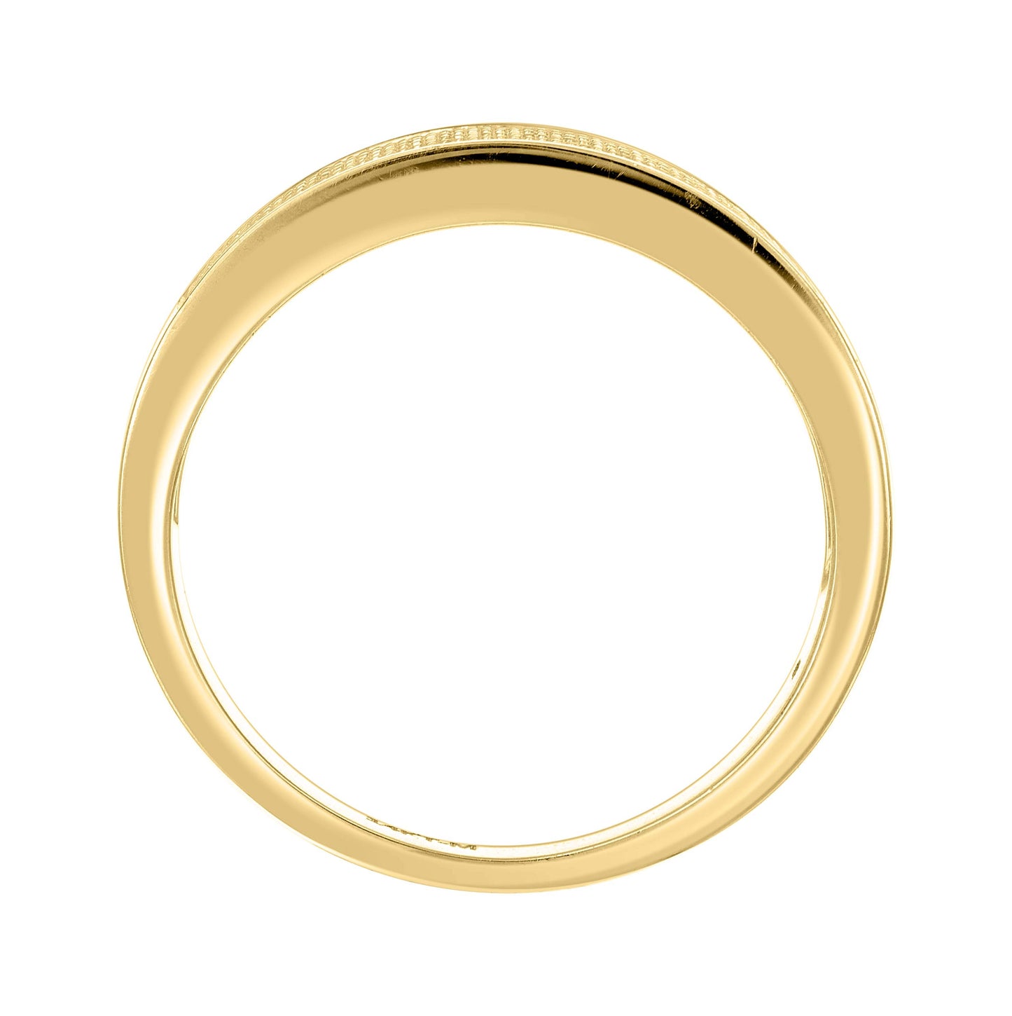 14K Yellow Gold Womens Moissanite Four Rows Wedding Band Ring Size 9