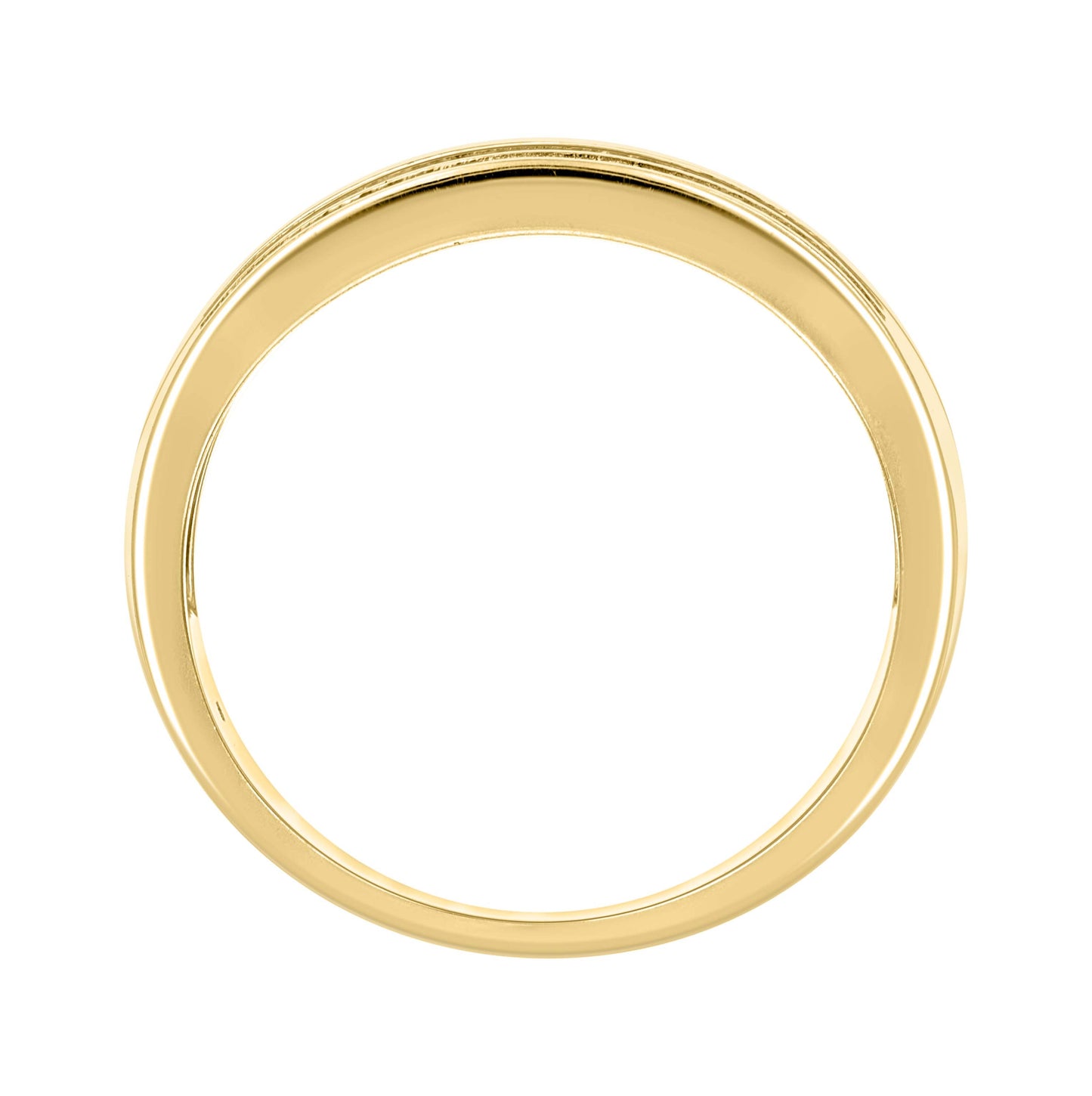 14K Yellow Gold Womens Moissanite Four Rows Wedding Band Ring Size 9