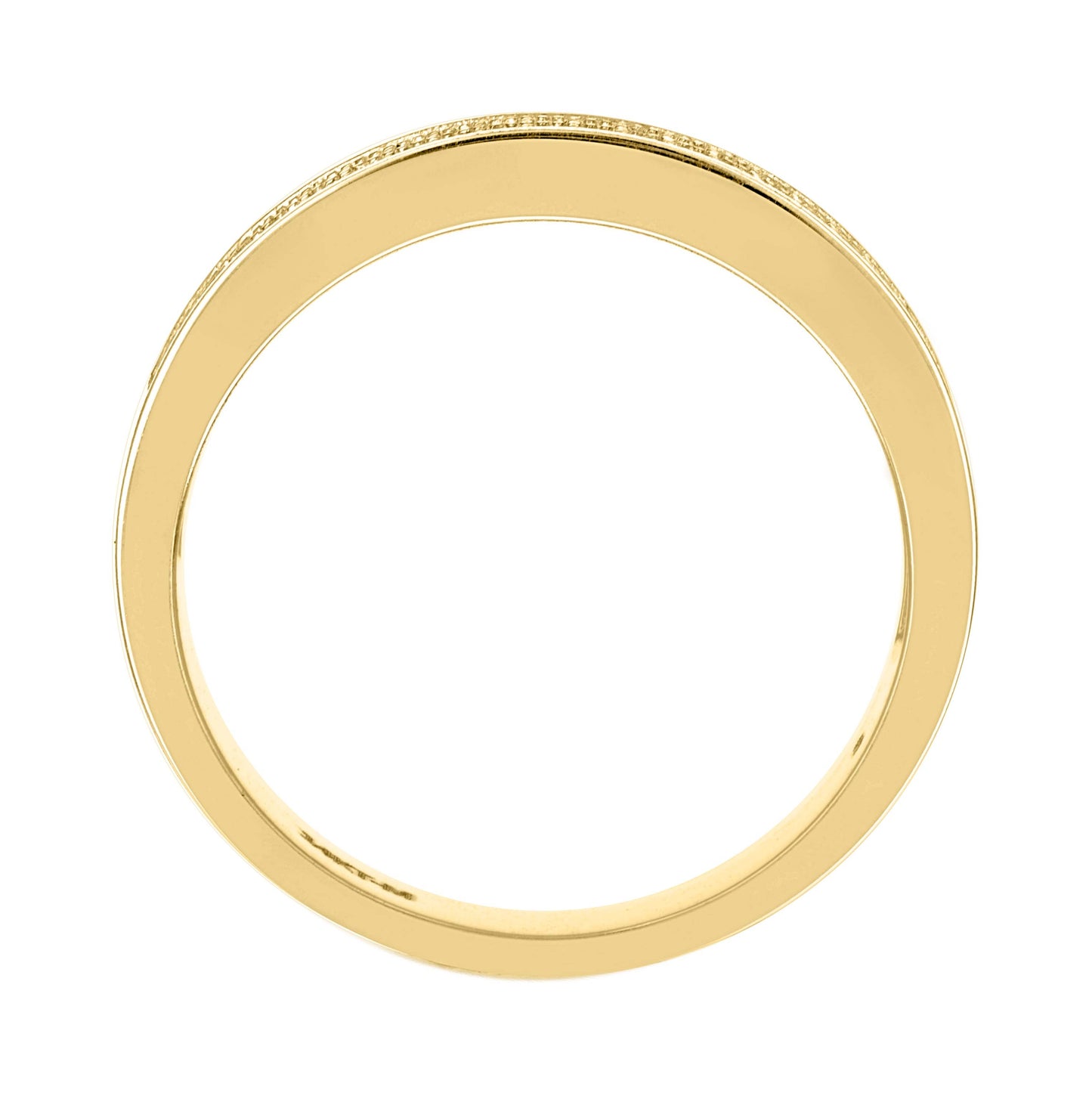 14K Yellow Gold Womens Moissanite Two Rows Wedding Band Ring Size 9
