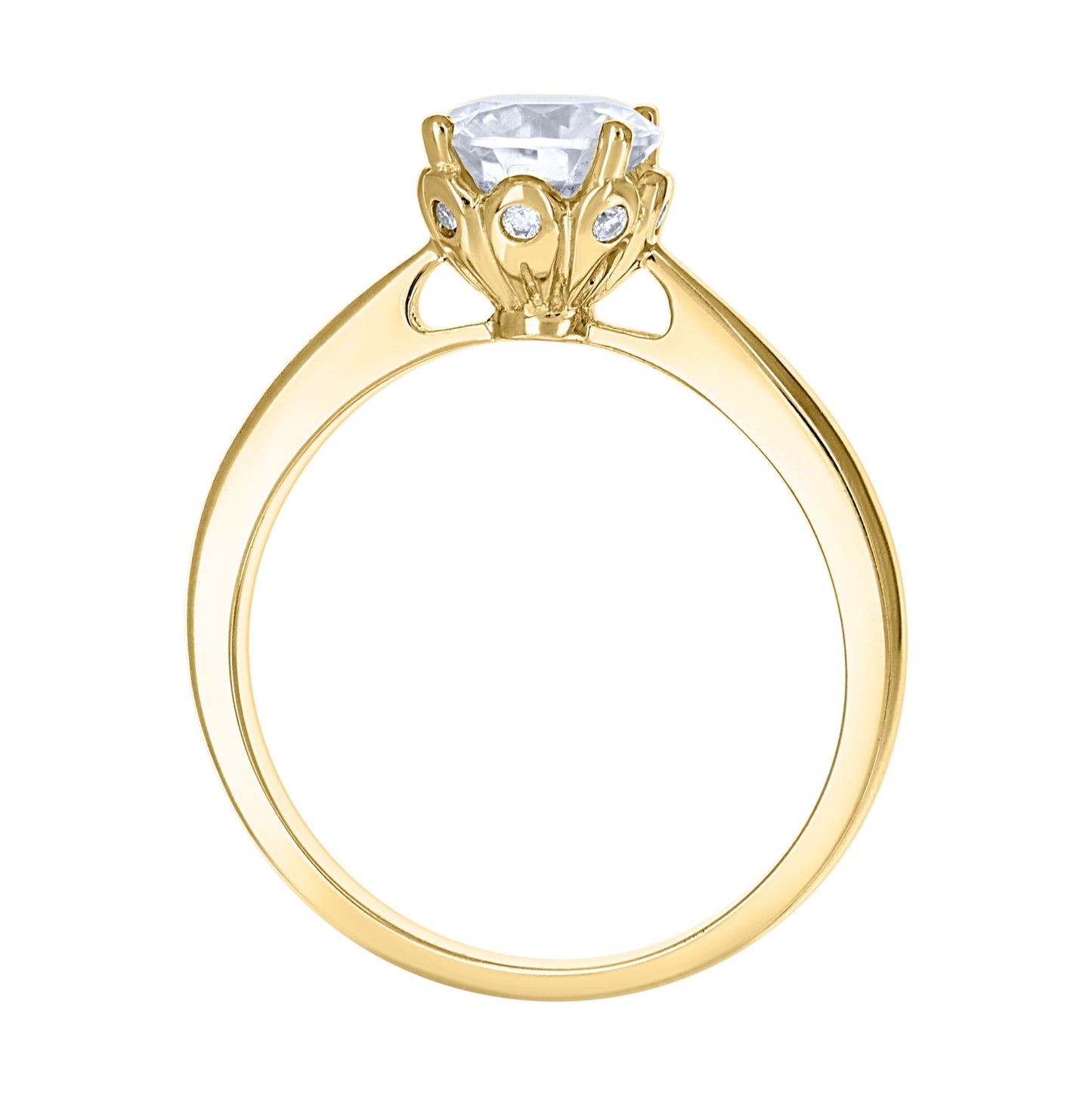 14K Yellow Gold Womens Moissanite Solitaire Engagement Ring Size 7
