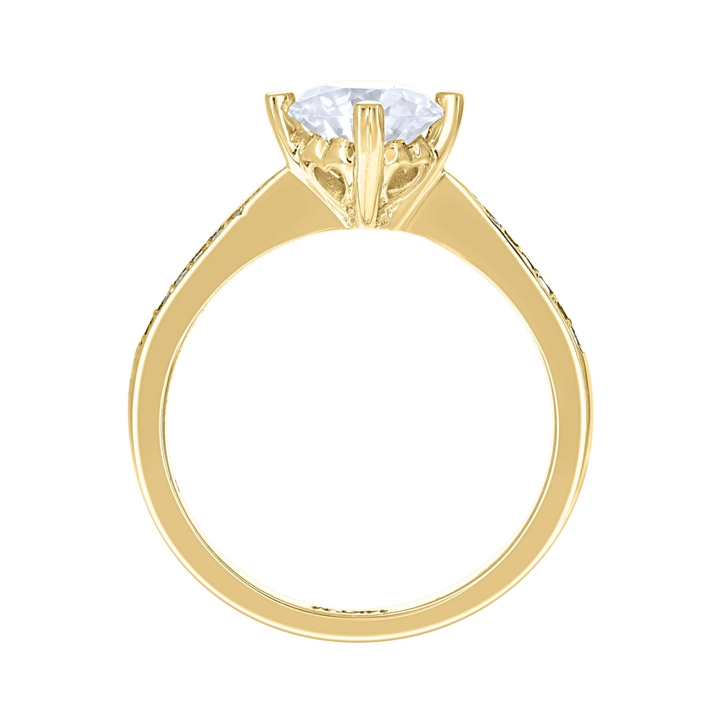 14K Yellow Gold Womens Moissanite Heart Prongs Solitaire Engagement Ring Size 7