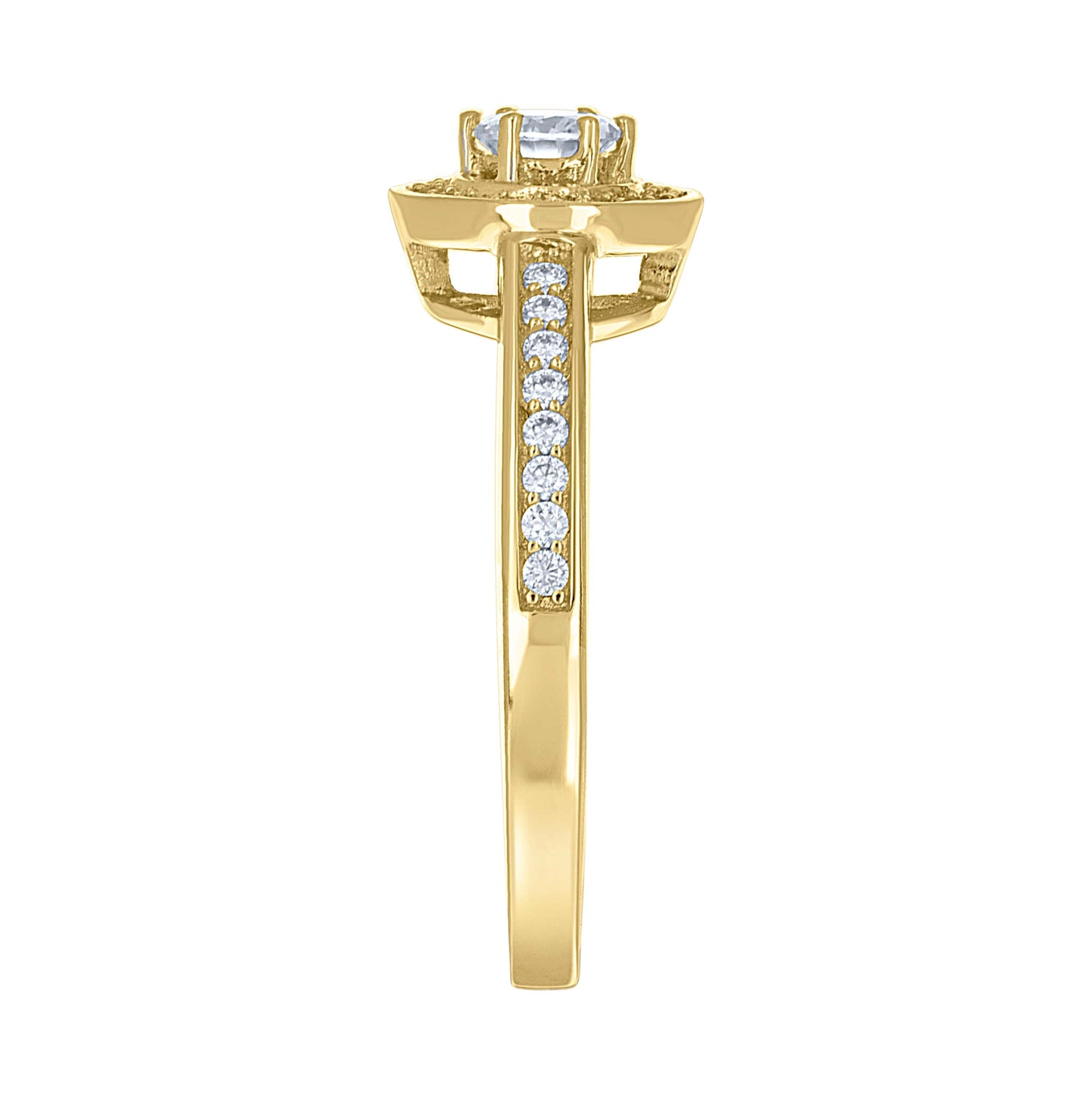 14K Yellow Gold Womens Moissanite Fashion Engagement Ring Size 7