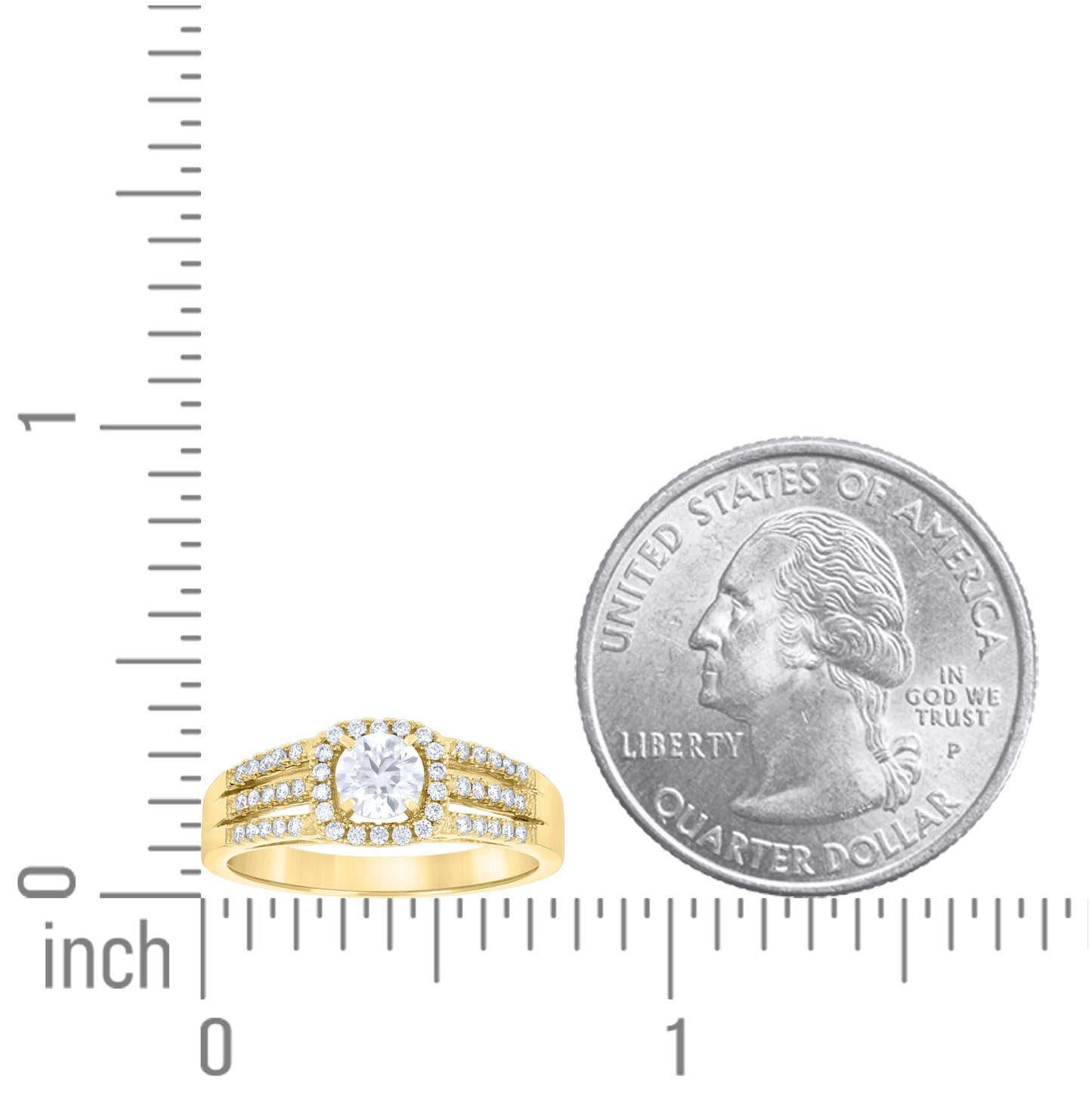 14K Yellow Gold Womens Moissanite Fashion Engagement Ring Size 7