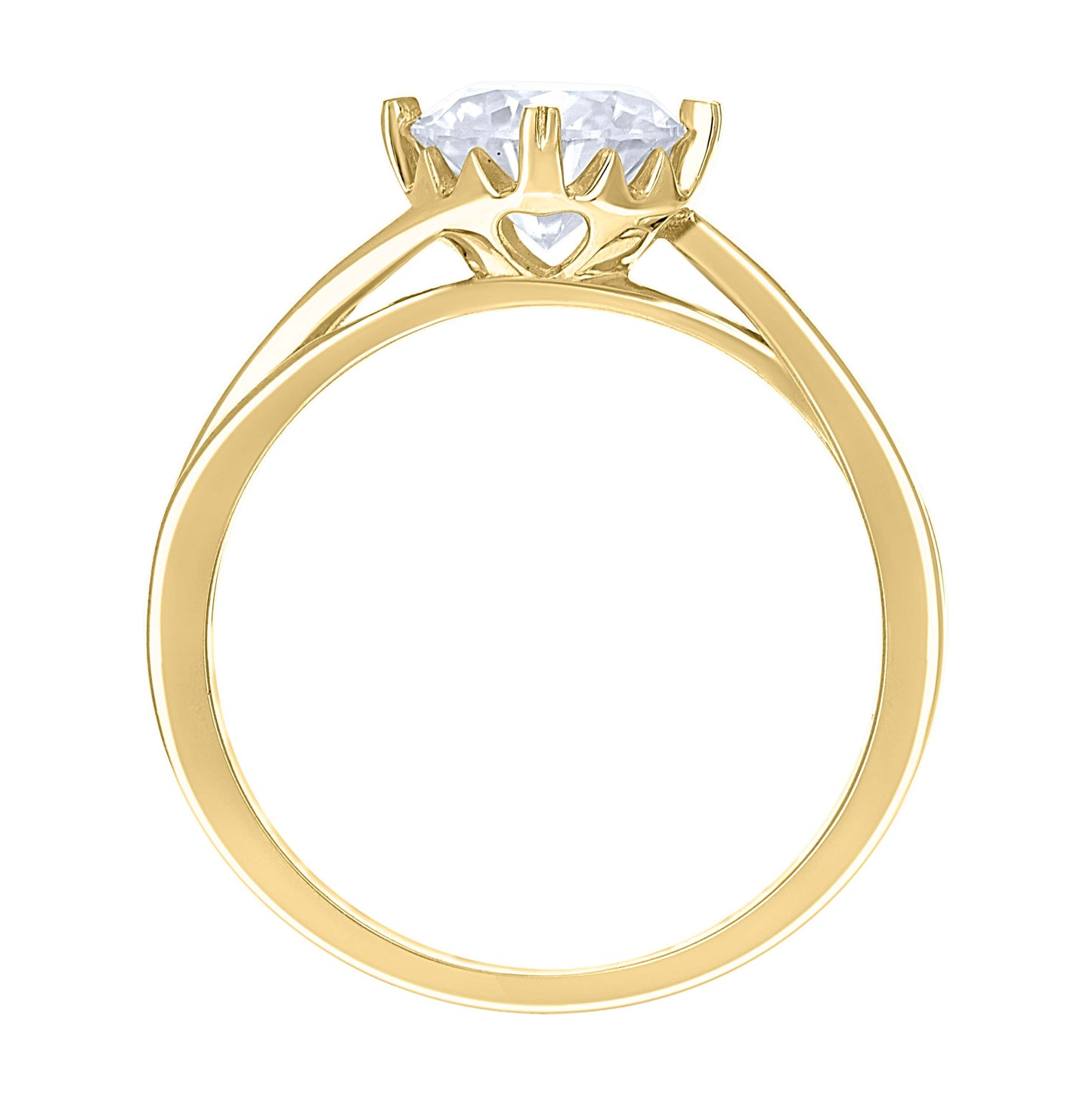 14K Yellow Gold Womens Moissanite Heart Prongs Solitaire Engagement Ring Size 7