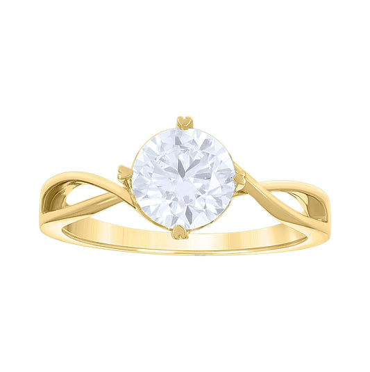 14K Yellow Gold Womens Moissanite Heart Prongs Solitaire Engagement Ring Size 7