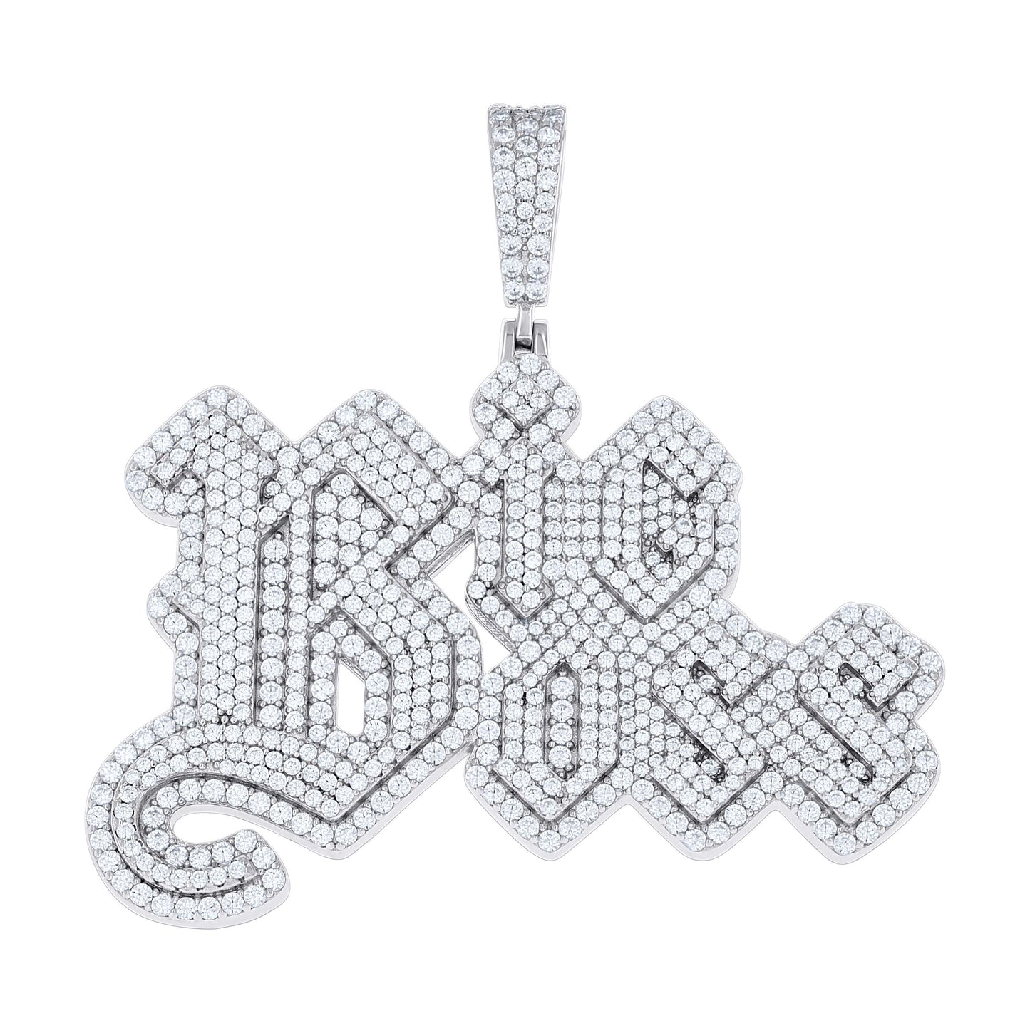 Sterling Silver Mens Cubic-Zirconia Big Boss Talking Fashion Pendant