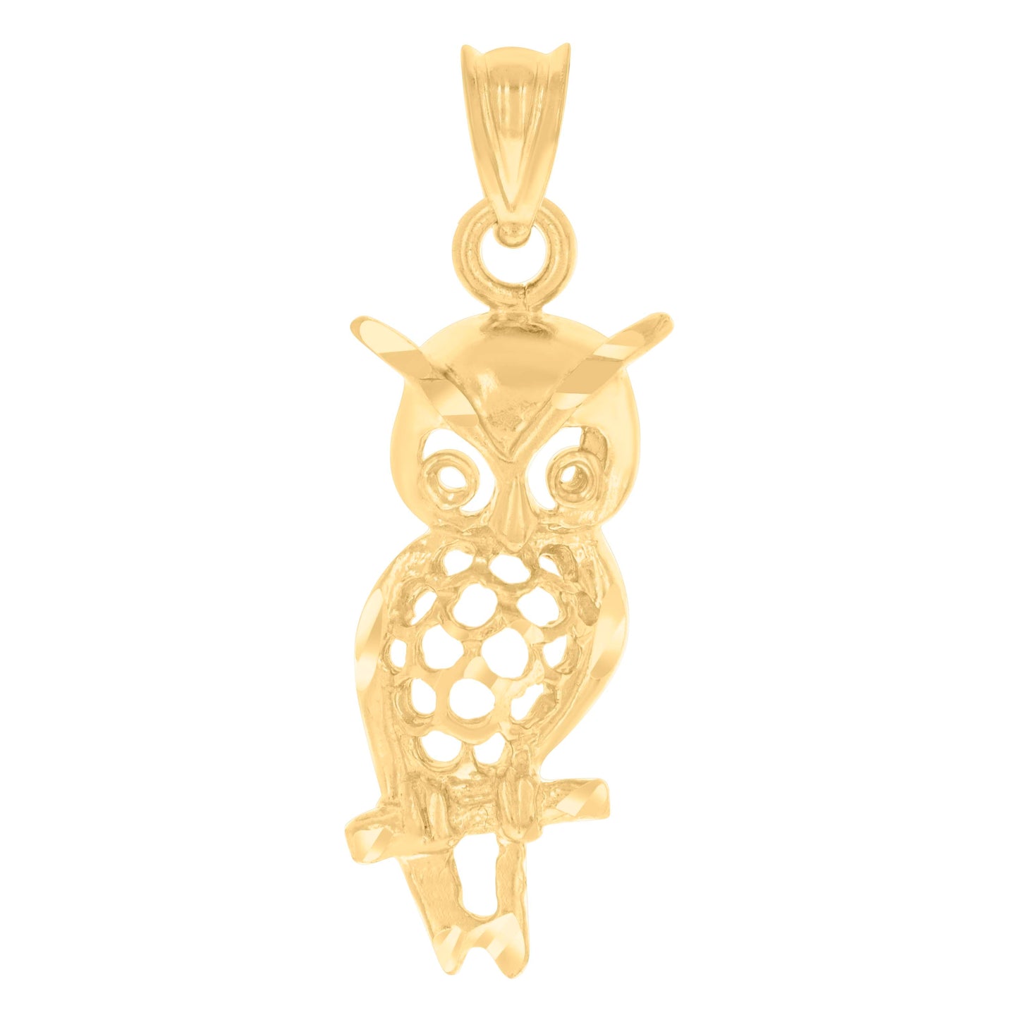 10K Yellow Gold Womens Owl Animal & Insects Animal Charm Pendant