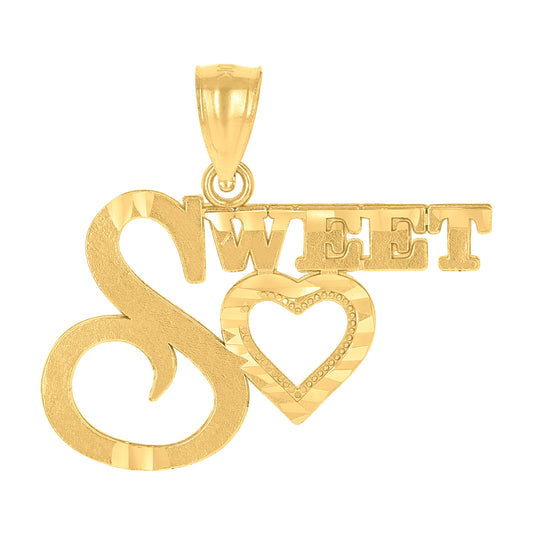 10K Yellow Gold Womens Sweet Heart Charm Pendant