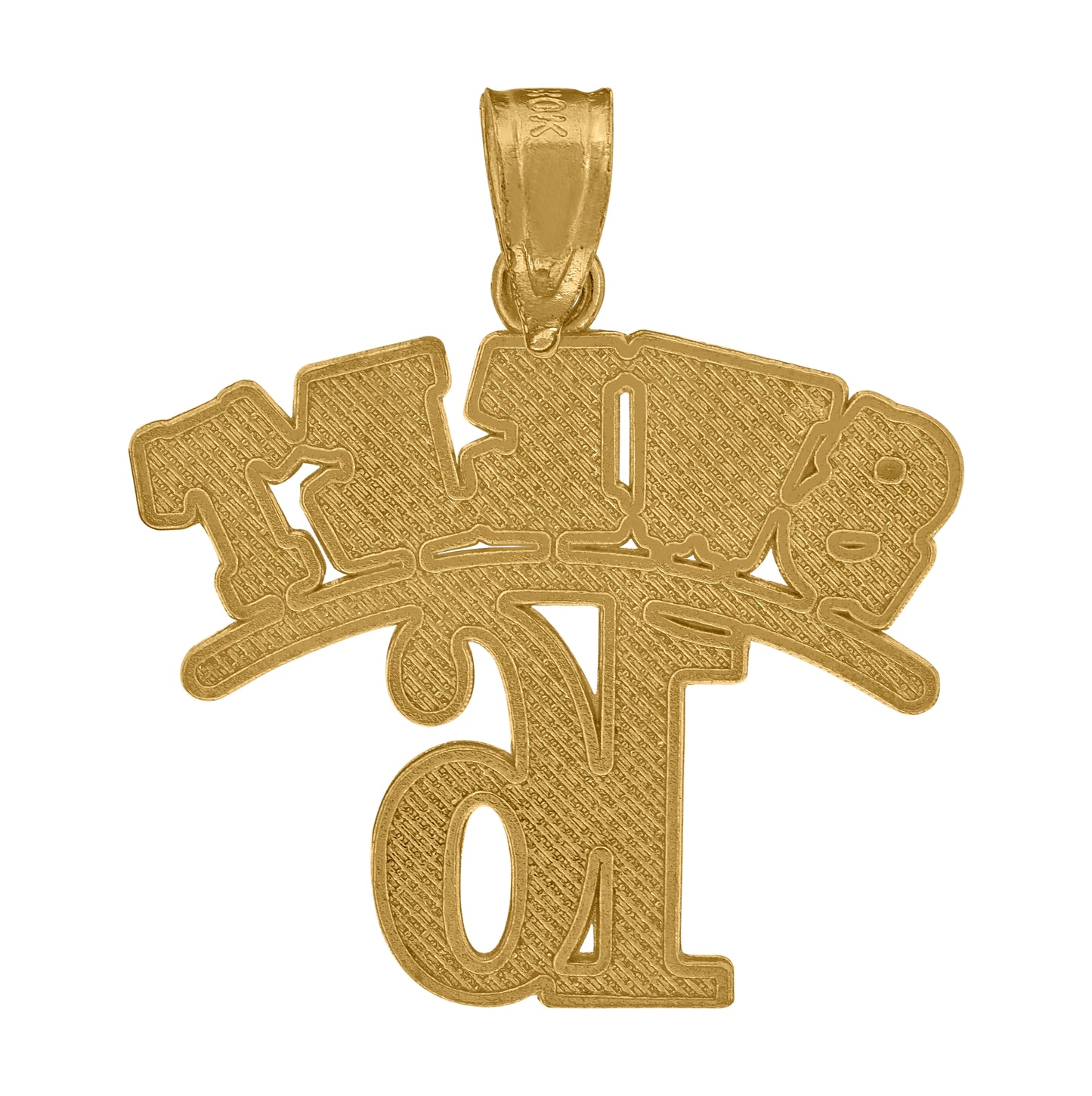 10K Yellow Gold Diamond-Cut Womens Sweet 16 Letters & Words Charm Pendant