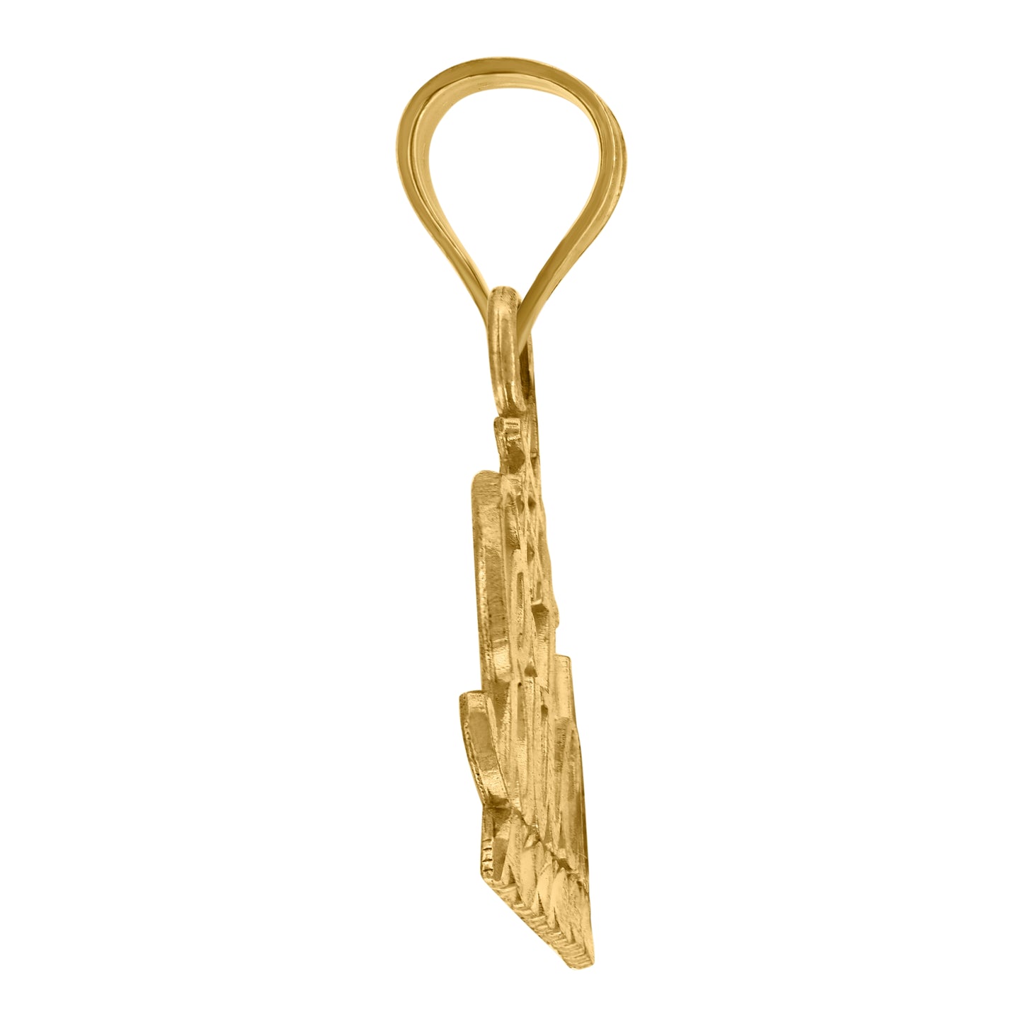 10K Yellow Gold Brushed Womens No. 1 Bitch Letters & Words Charm Pendant