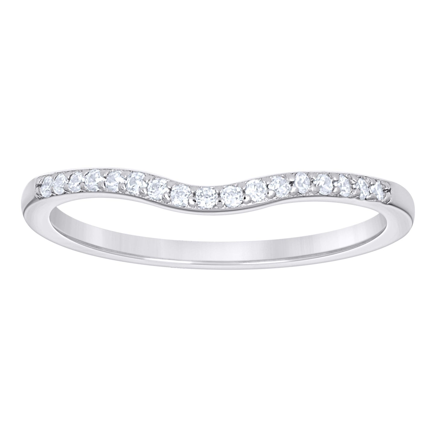 Sterling Silver Women's Cubic-Zirconia Halo Duo Bridal Anniversary Wedding Engagement Band Ring Set