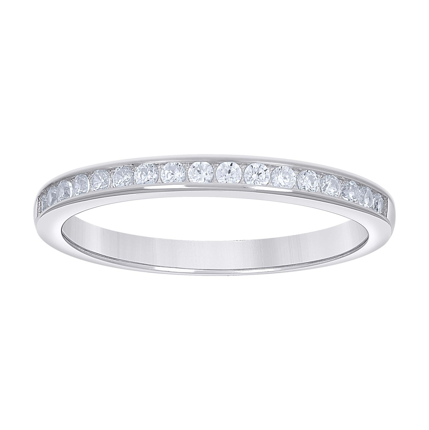 Sterling Silver Women's Cubic-Zirconia Halo Duo Bridal Anniversary Wedding Engagement Band Ring Set