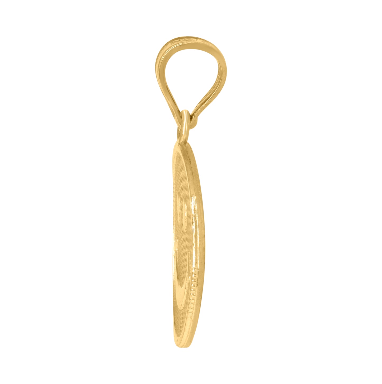 10K Yellow Gold Mens Smile Charm Pendant