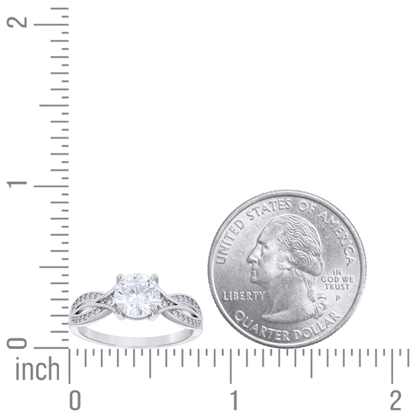 Sterling Silver Women's Cubic-Zirconia Fashion Bridal Anniversary Engagement Wedding Ring