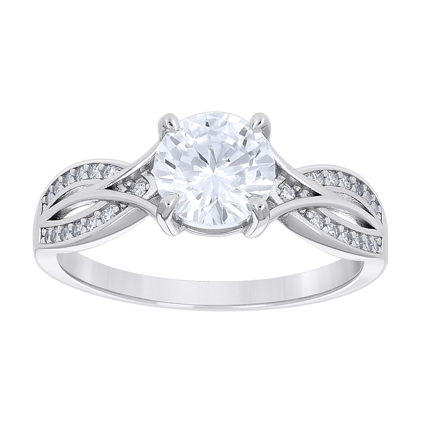 Sterling Silver Women's Cubic-Zirconia Fashion Bridal Anniversary Engagement Wedding Ring