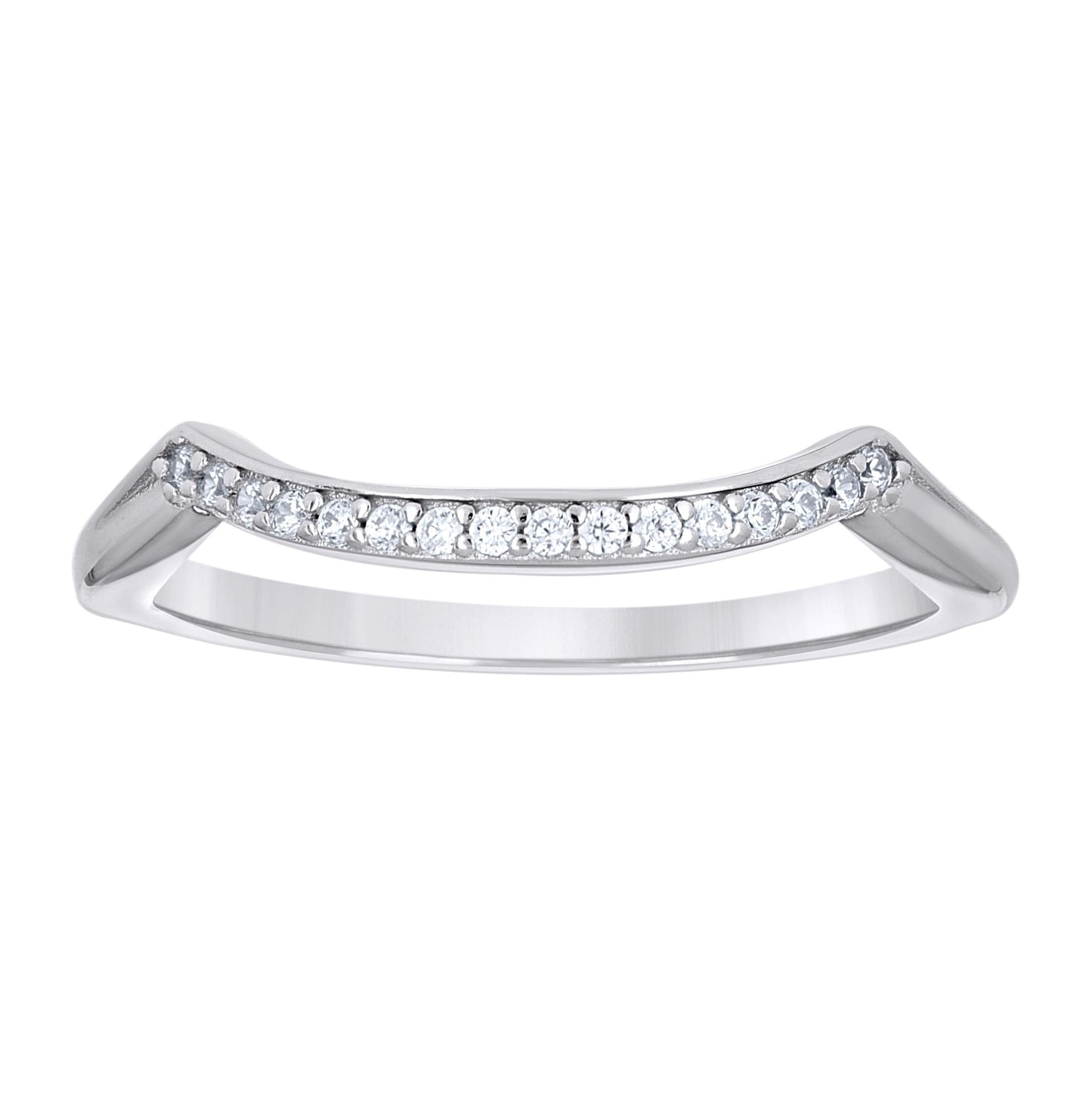 Sterling Silver Womens Cubic-Zirconia Halo Fashion Duo Bridal Anniversary Wedding Engagement Band Ring Set