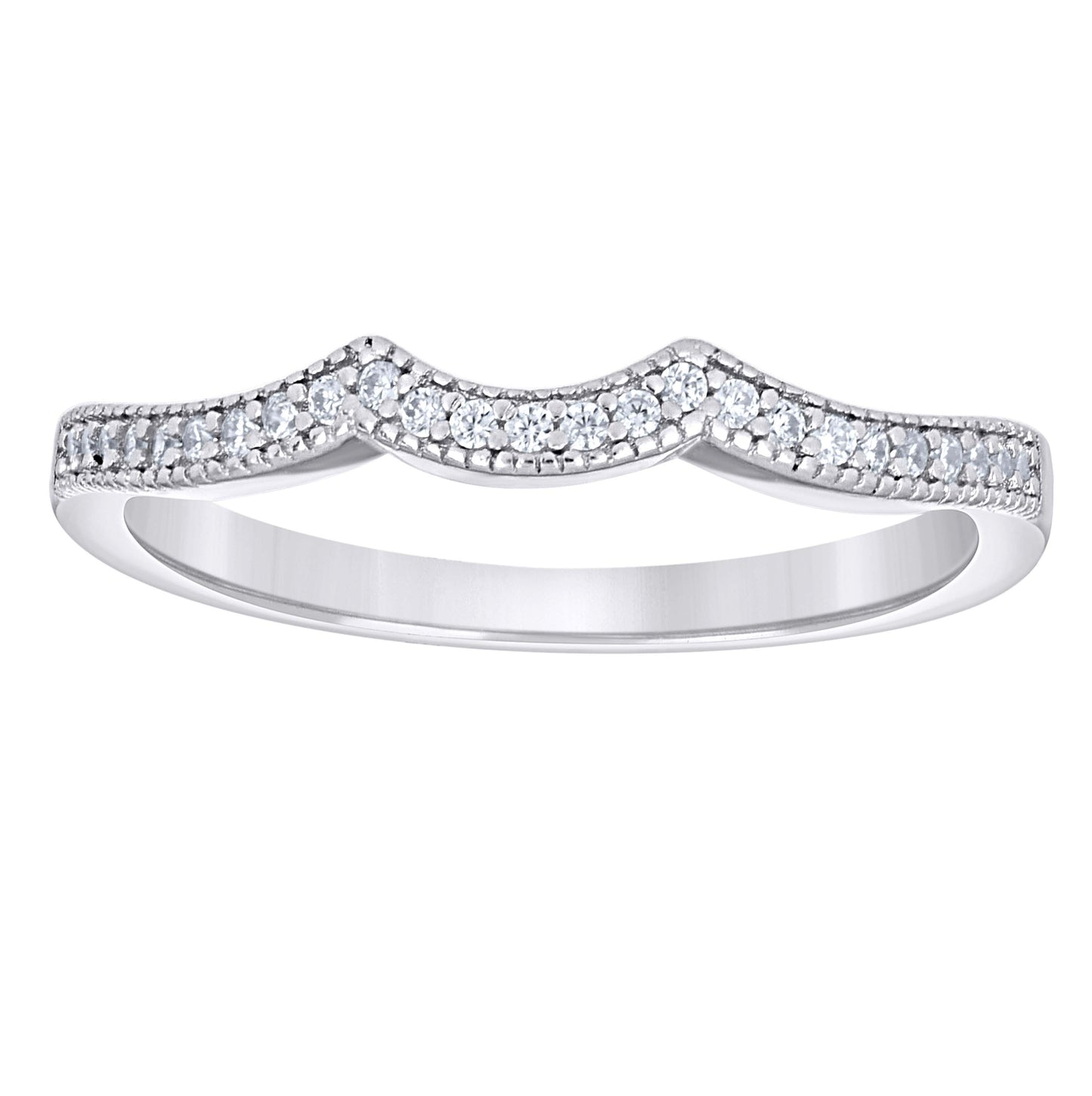 Sterling Silver Womens Cubic-Zirconia Duo Bridal Anniversary Engagement Wedding Ring Set