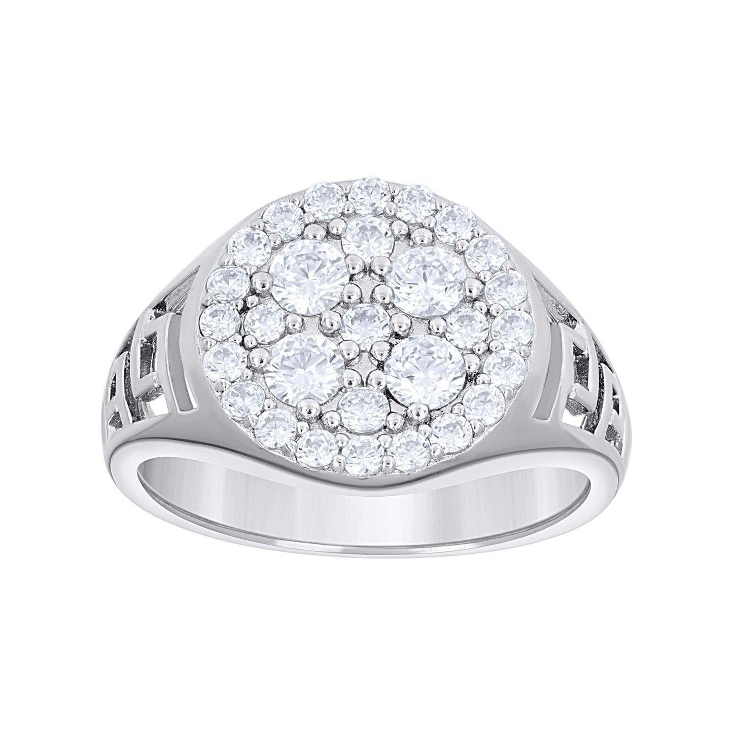Sterling Silver Men's Cubic-Zirconia Fashion Bridal Anniversary Wedding Engagement Band Ring