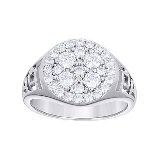 Sterling Silver Men's Cubic-Zirconia Fashion Bridal Anniversary Wedding Engagement Band Ring