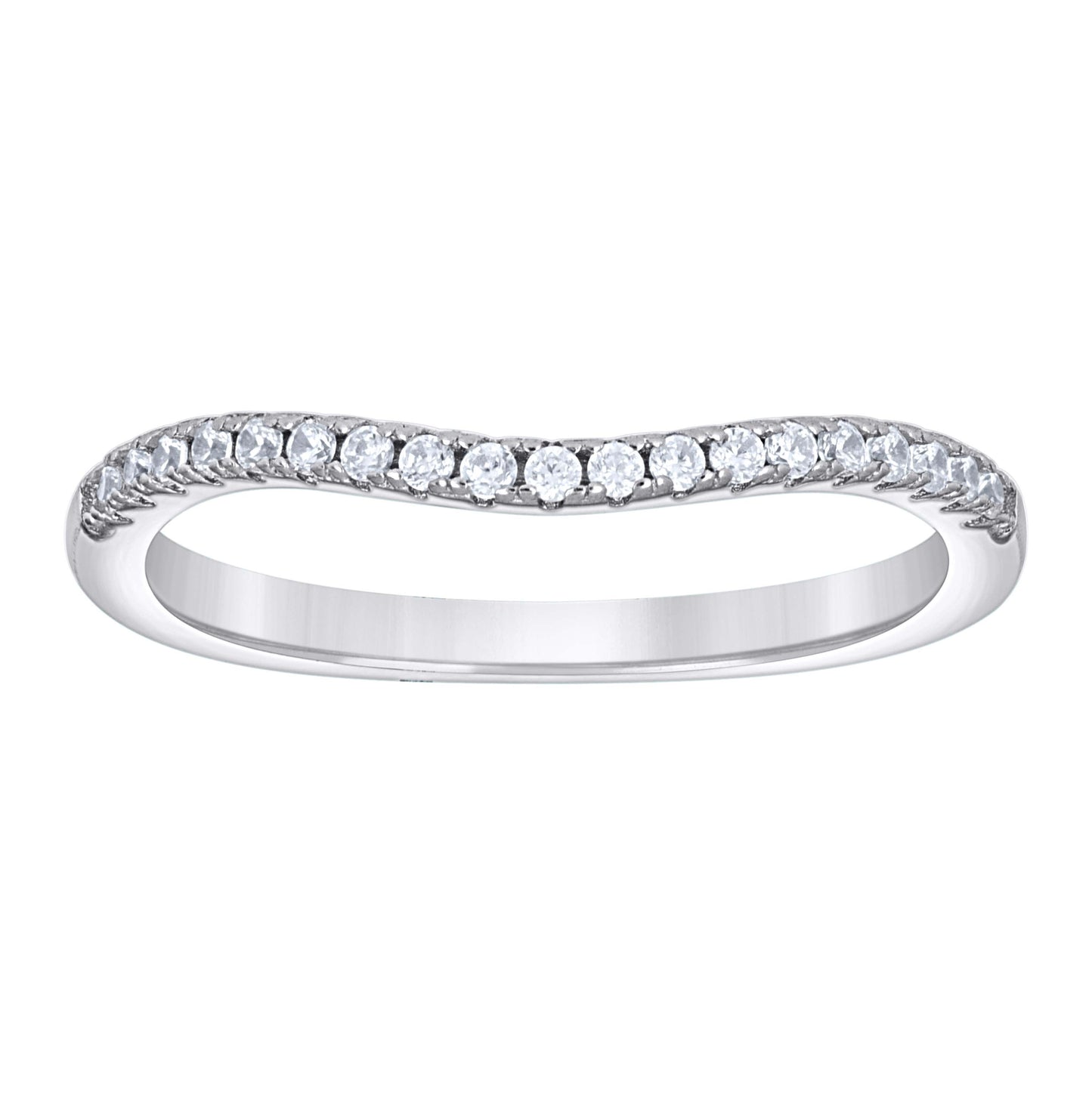 Sterling Silver Women's Cubic-Zirconia Duo Bridal Anniversary Engagement Wedding Ring Set