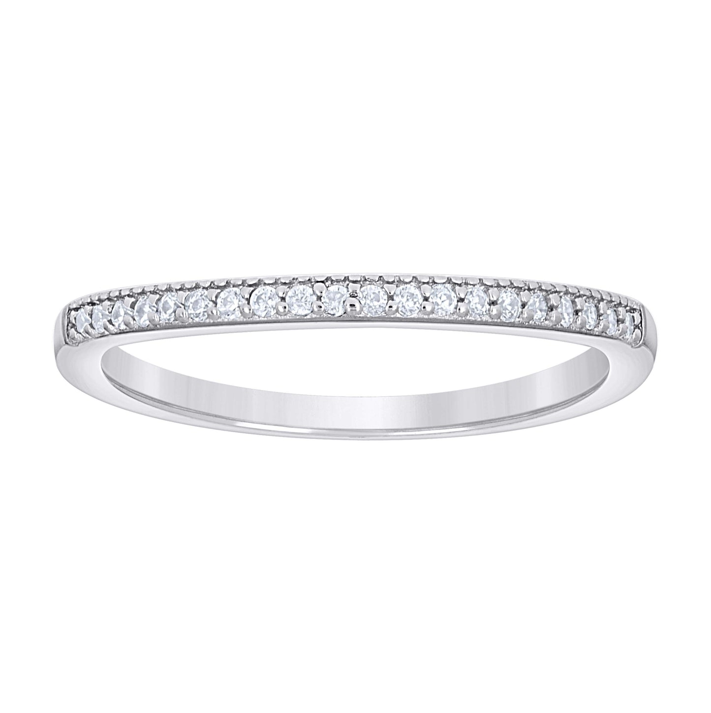 Sterling Silver Womens Cubic-Zirconia Square Head Duo Bridal Anniversary Wedding Engagement Band Ring Set